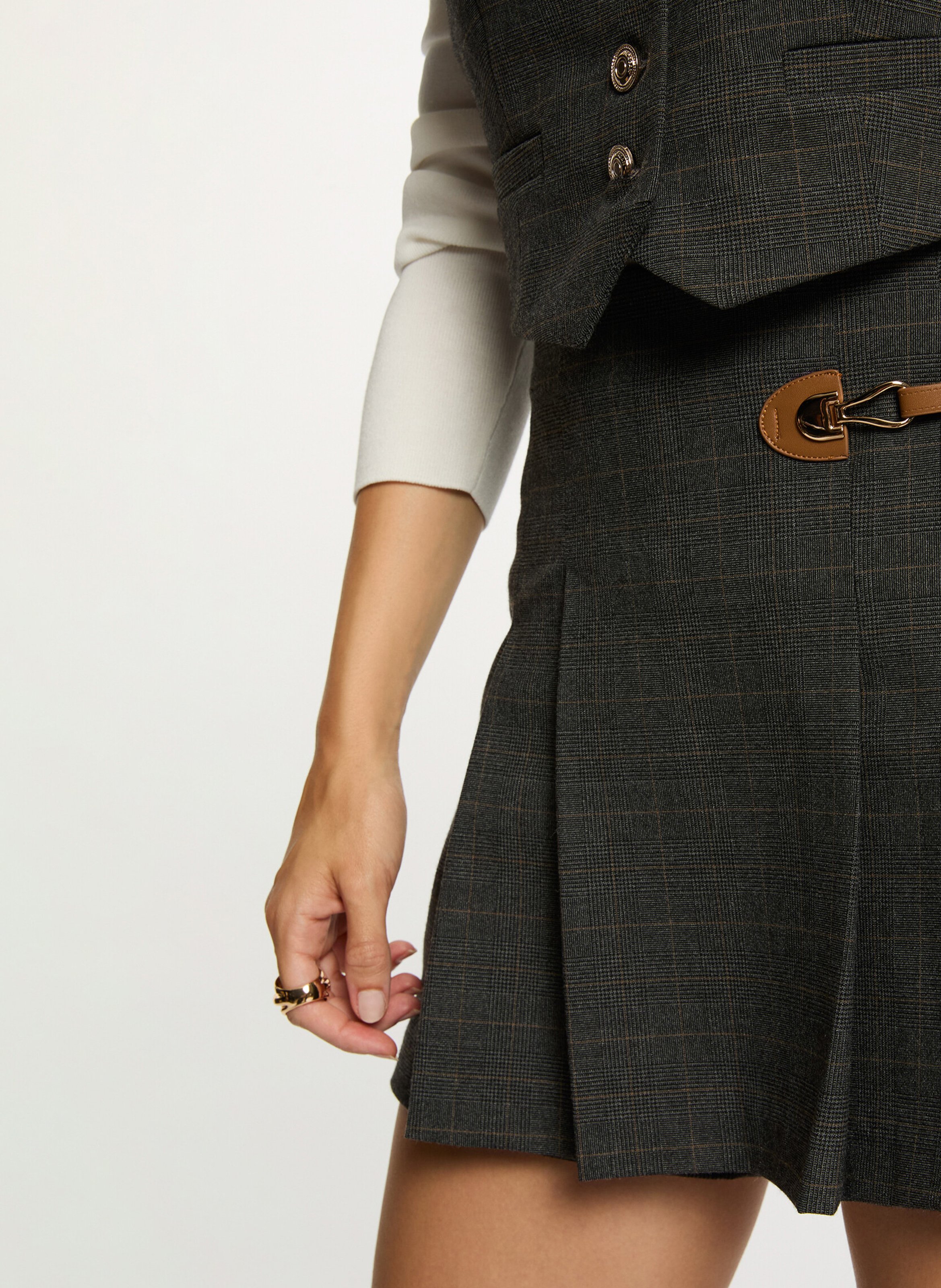 Short-jupe en tweed MORGAN Gris