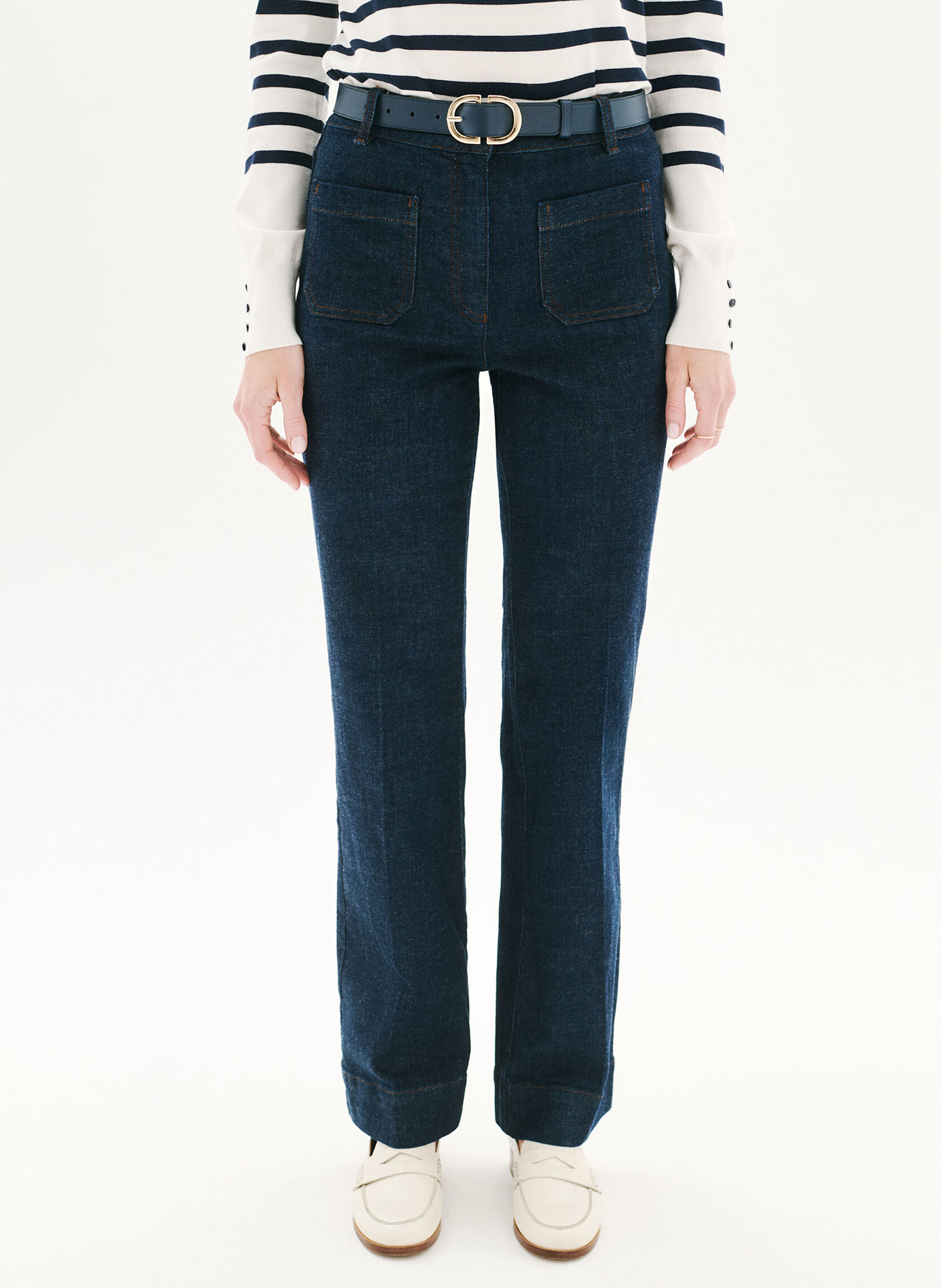 Jean droit en coton mélangé CAROLL Bleu