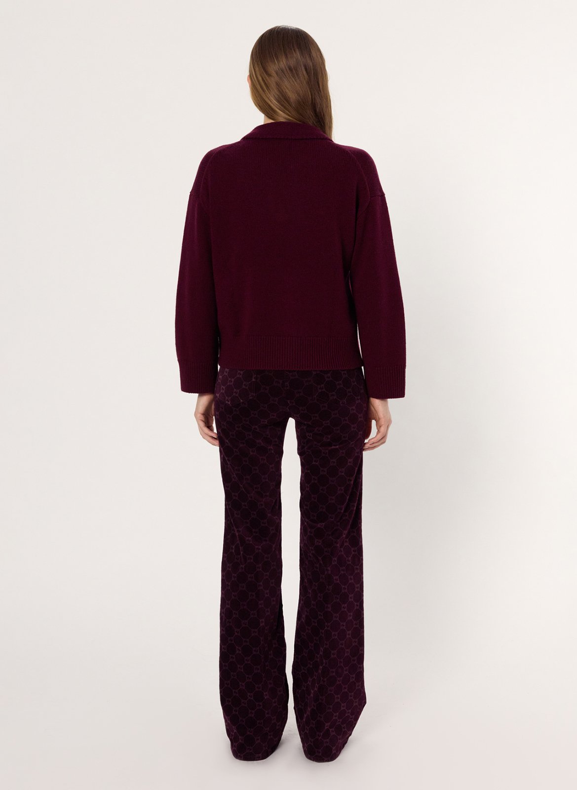 Effen trui met rijgdetail aan de hals en lange mouw GERARD DAREL Rood