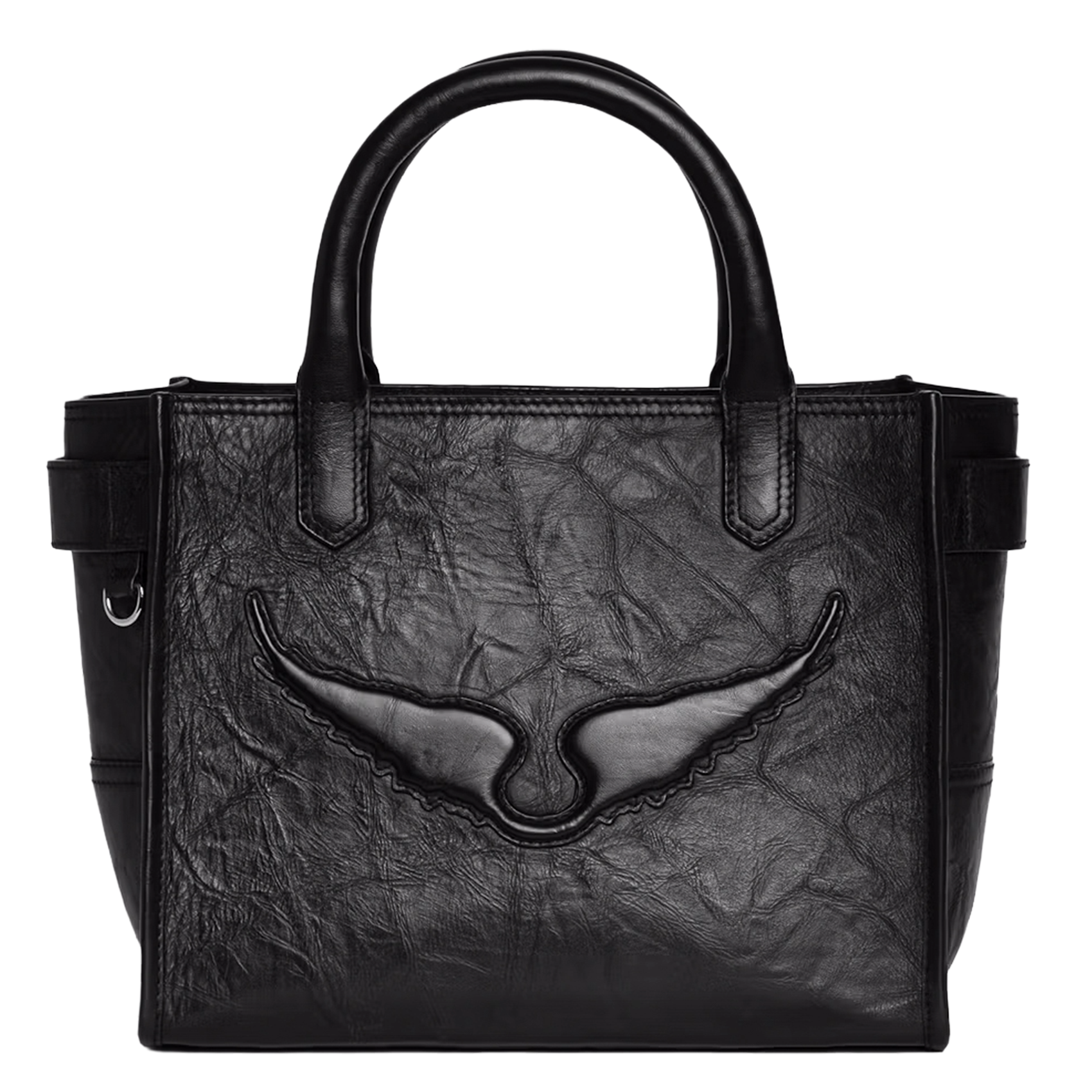 Bowlingtas van nerfleer met rits ZADIG&VOLTAIRE Zwart