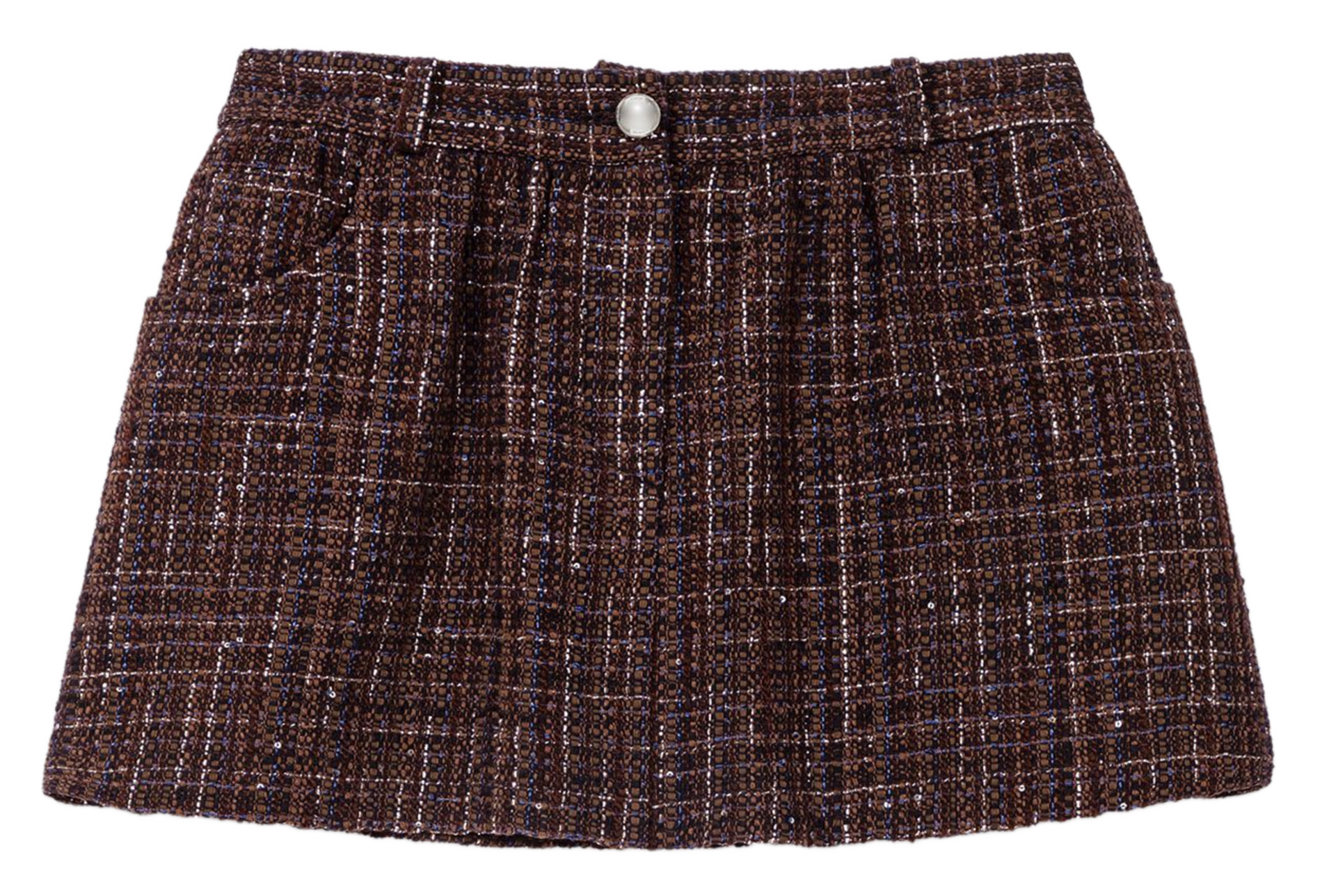 Short droite en tweed MAJE Marron