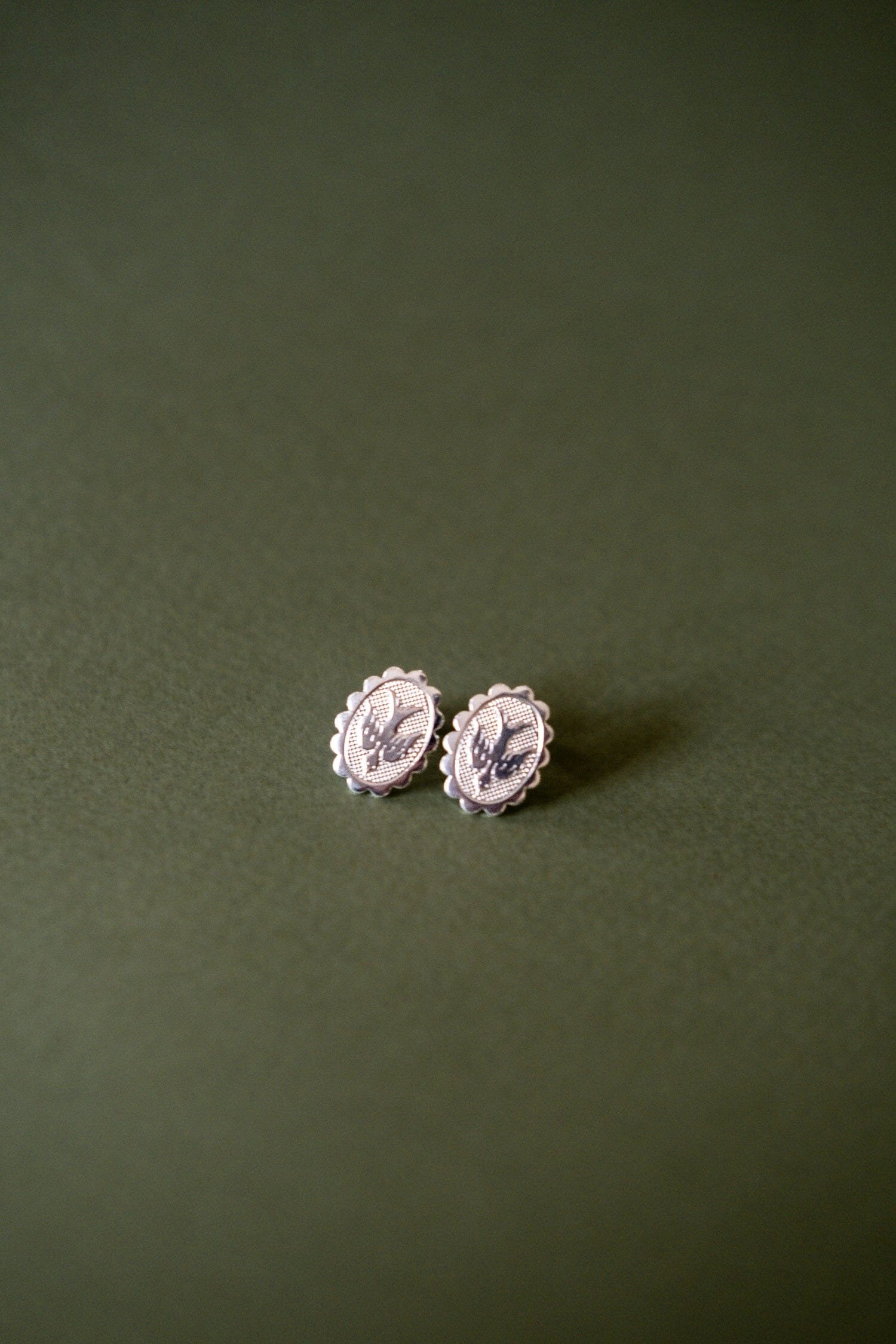 Silver-plated dove stud earrings MONSIEUR SIMONE Silver