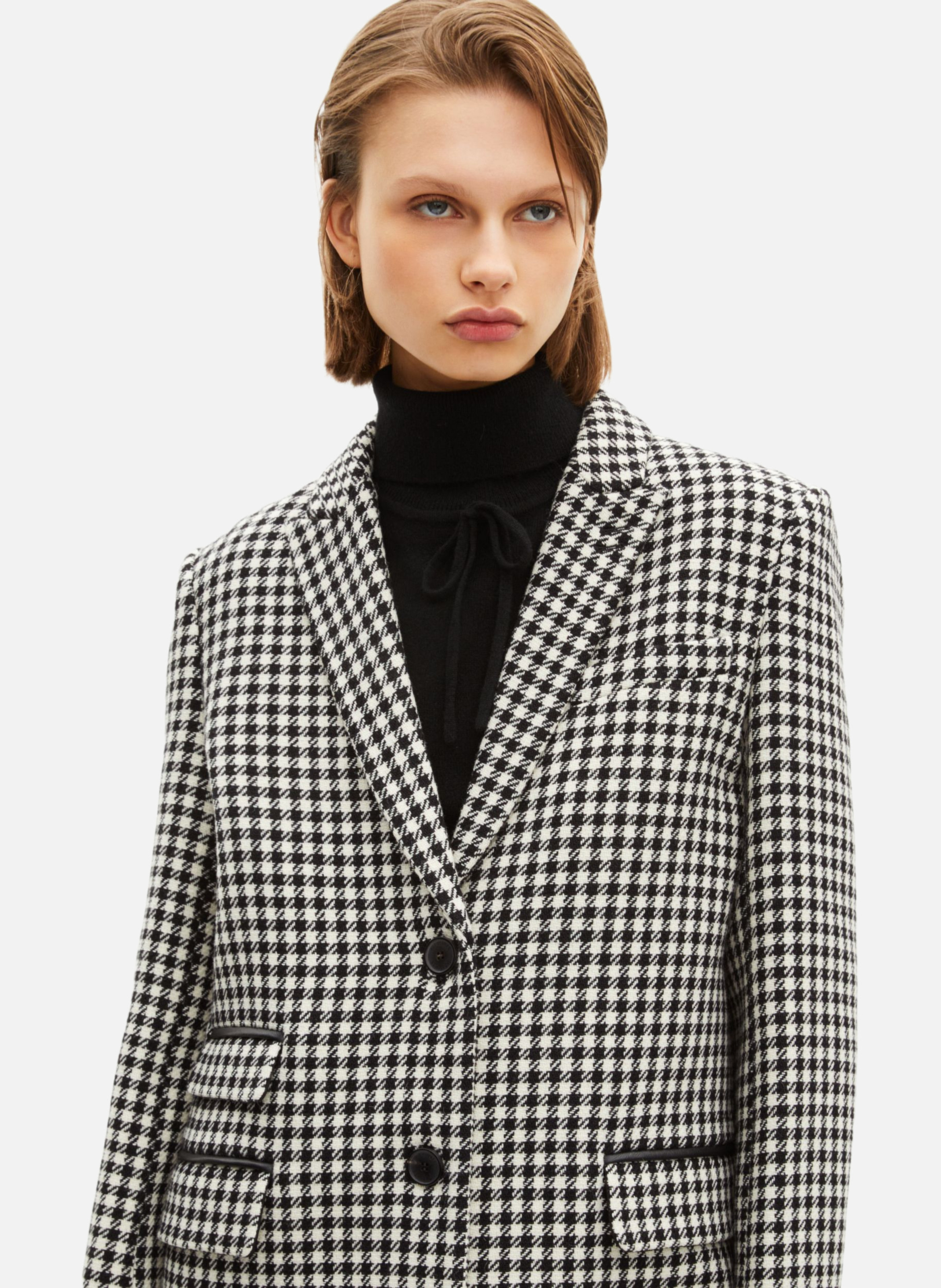 Long houndstooth coat THE KOOPLES Black