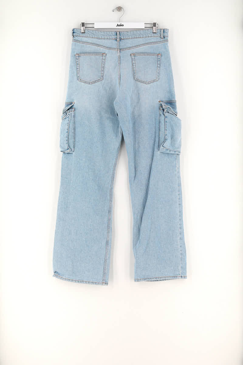 Straight cotton-blend pants Manoush - Seconde Main Blue