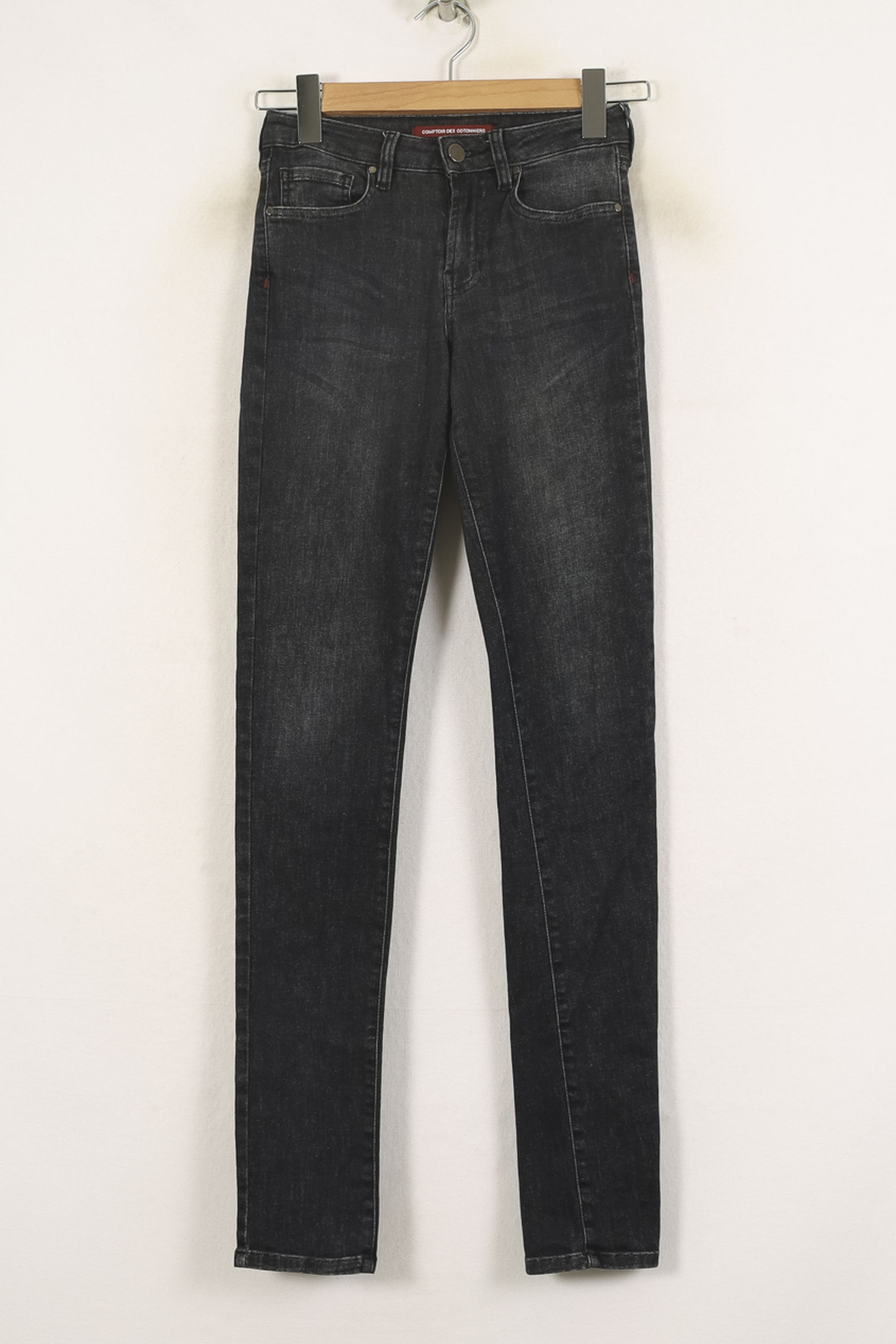 Cropped slim jeans with studs COMPTOIR DES COTONNIERS - Seconde main Black