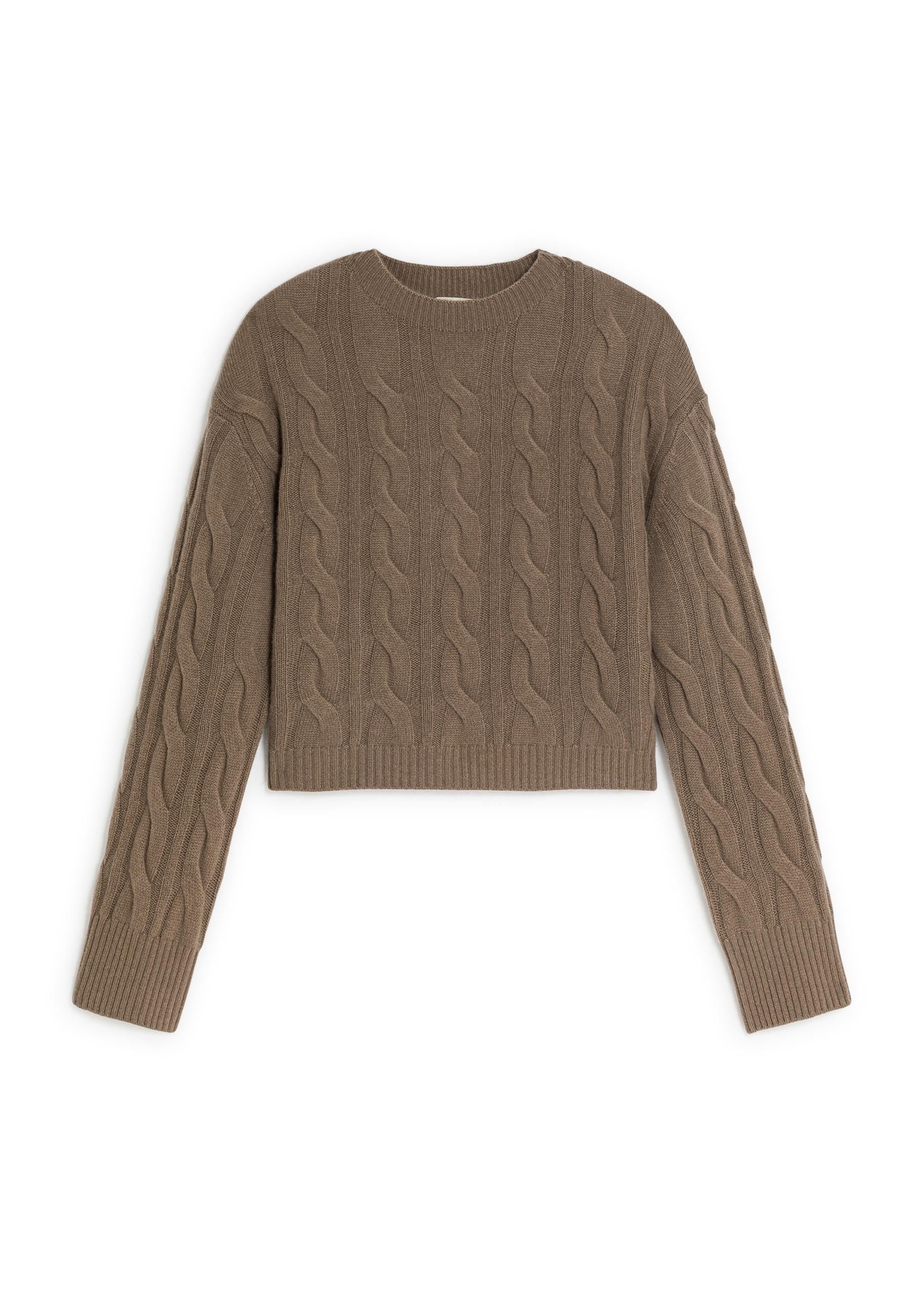 Short twisted cashmere sweater RODIER Brown