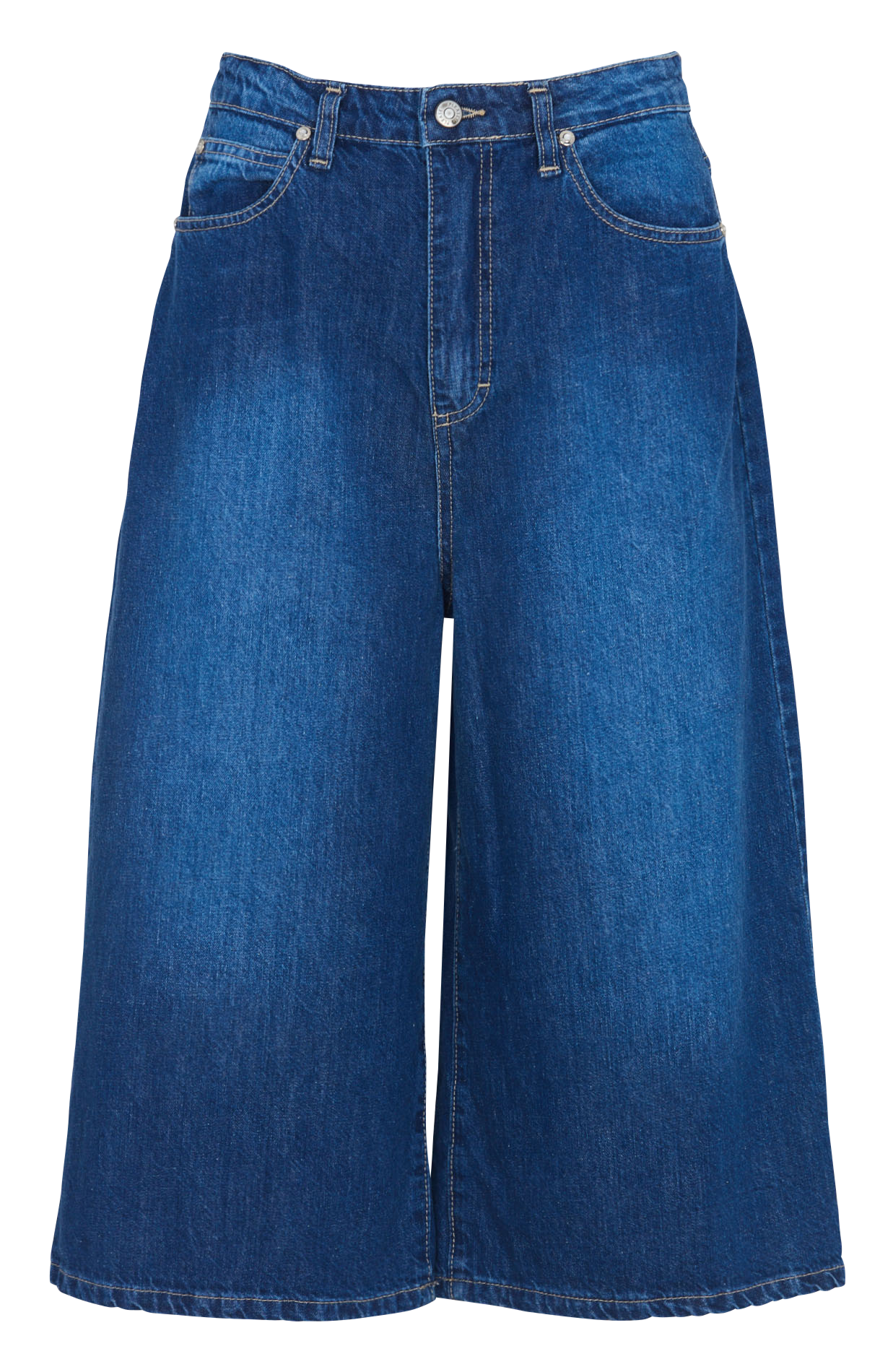 Bermuda long en conton PLEASE Bleu