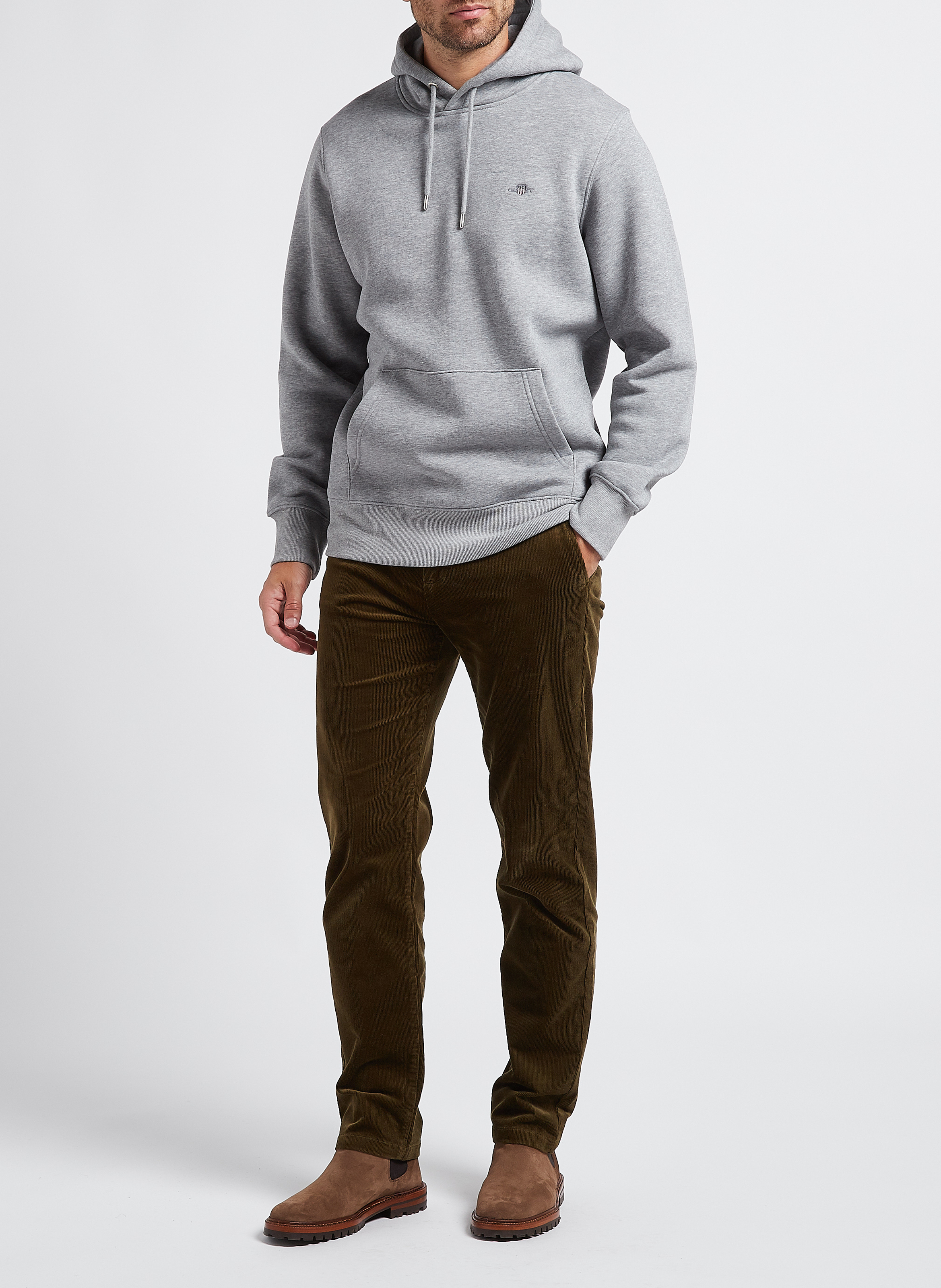 Sweat à capuche regular-fit en coton mélangé GANT Gris