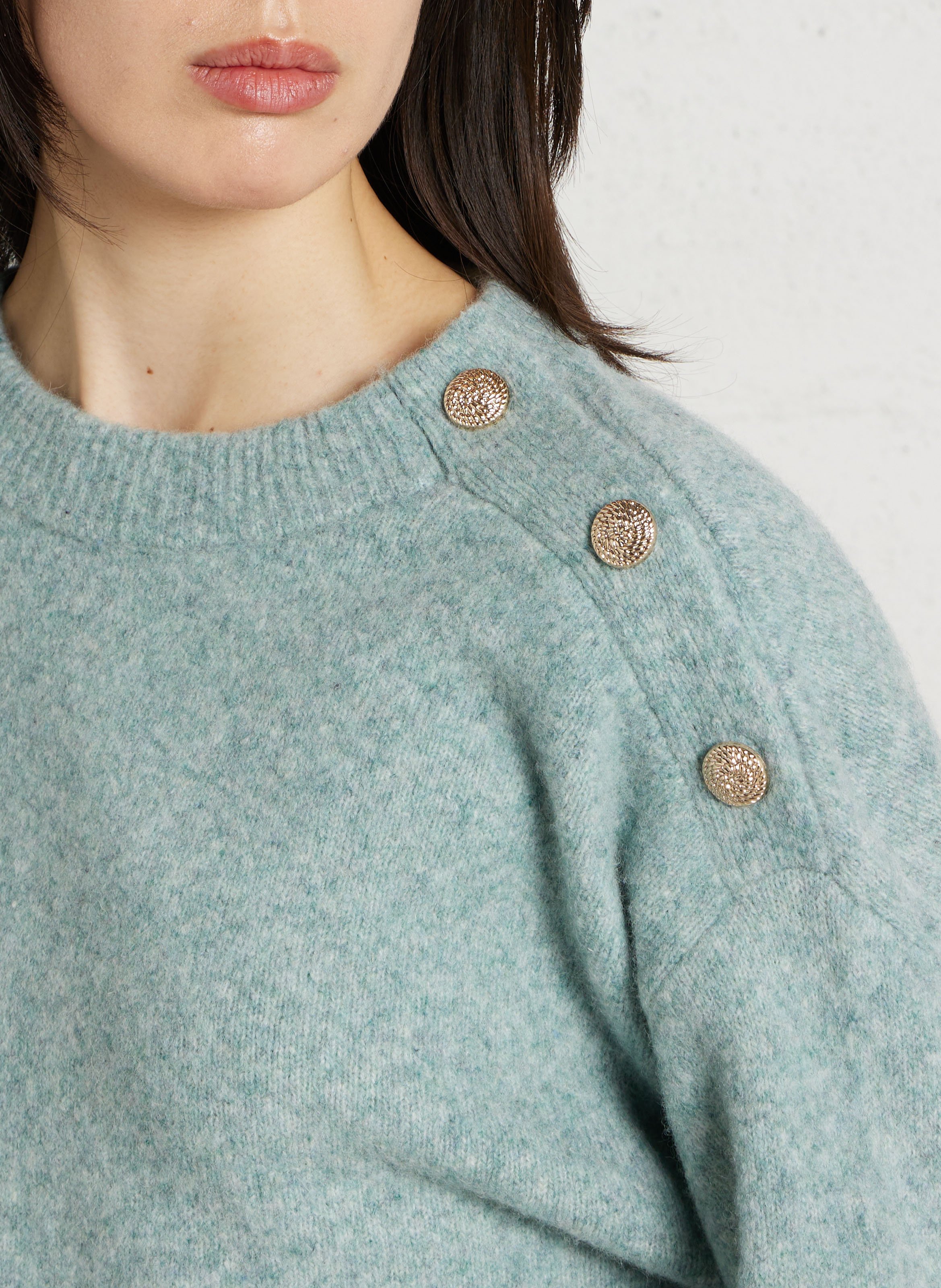 Oversized round-neck wool-blend sweater MAISON 123 Blue