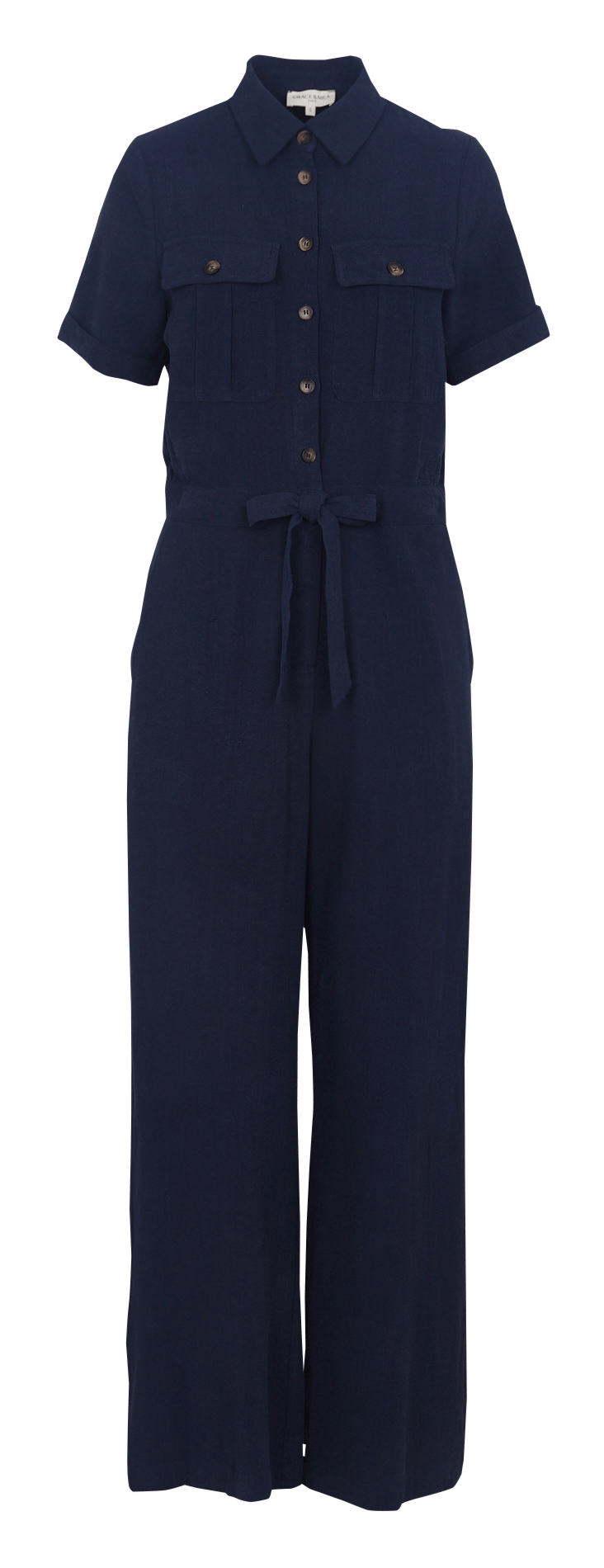 Combinaison manches courtes unie GRACE ET MILA Bleu