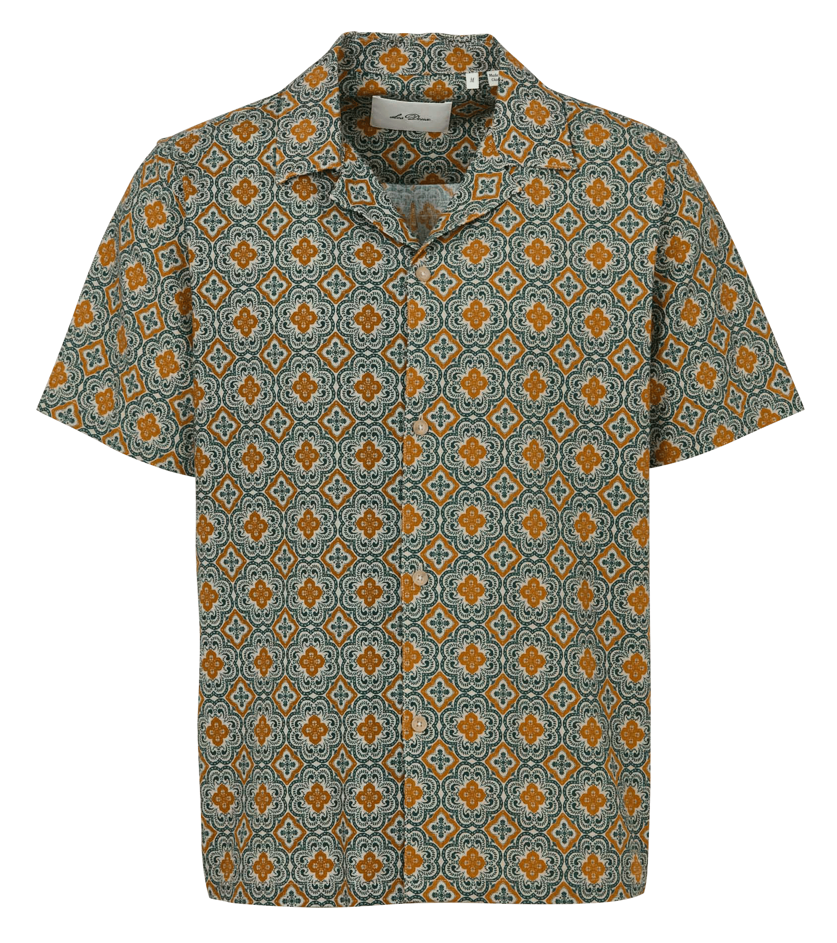 Camicia ampia stampata in cotone biologico LES DEUX Verde