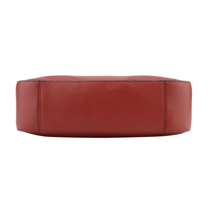 Crossbody bag in cowhide leather Red