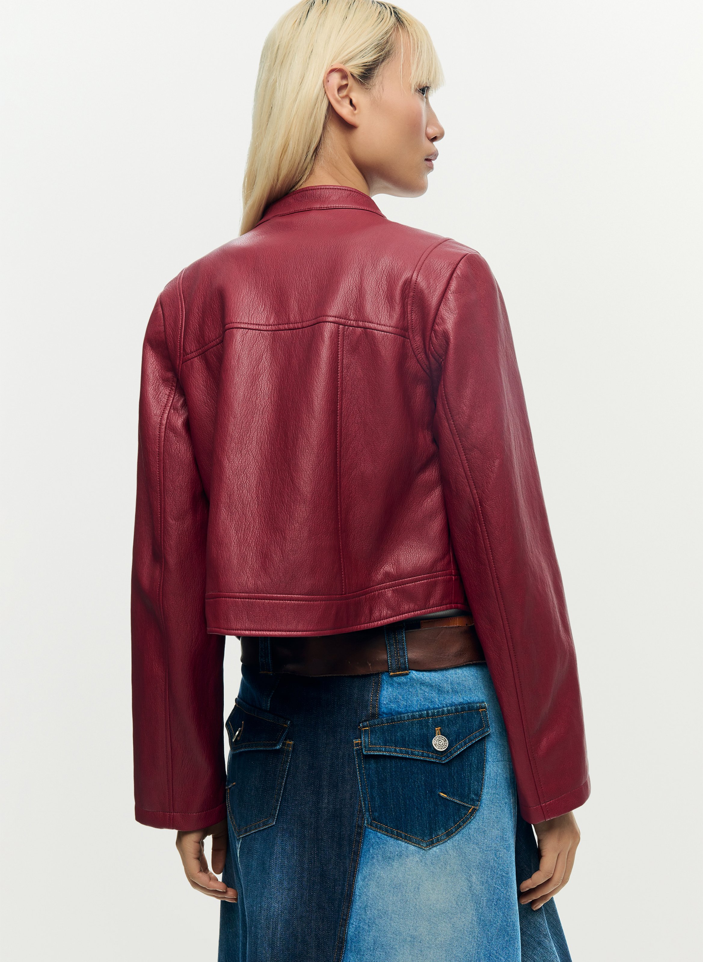 Veste effet cuir col rond DESIGUAL Rouge