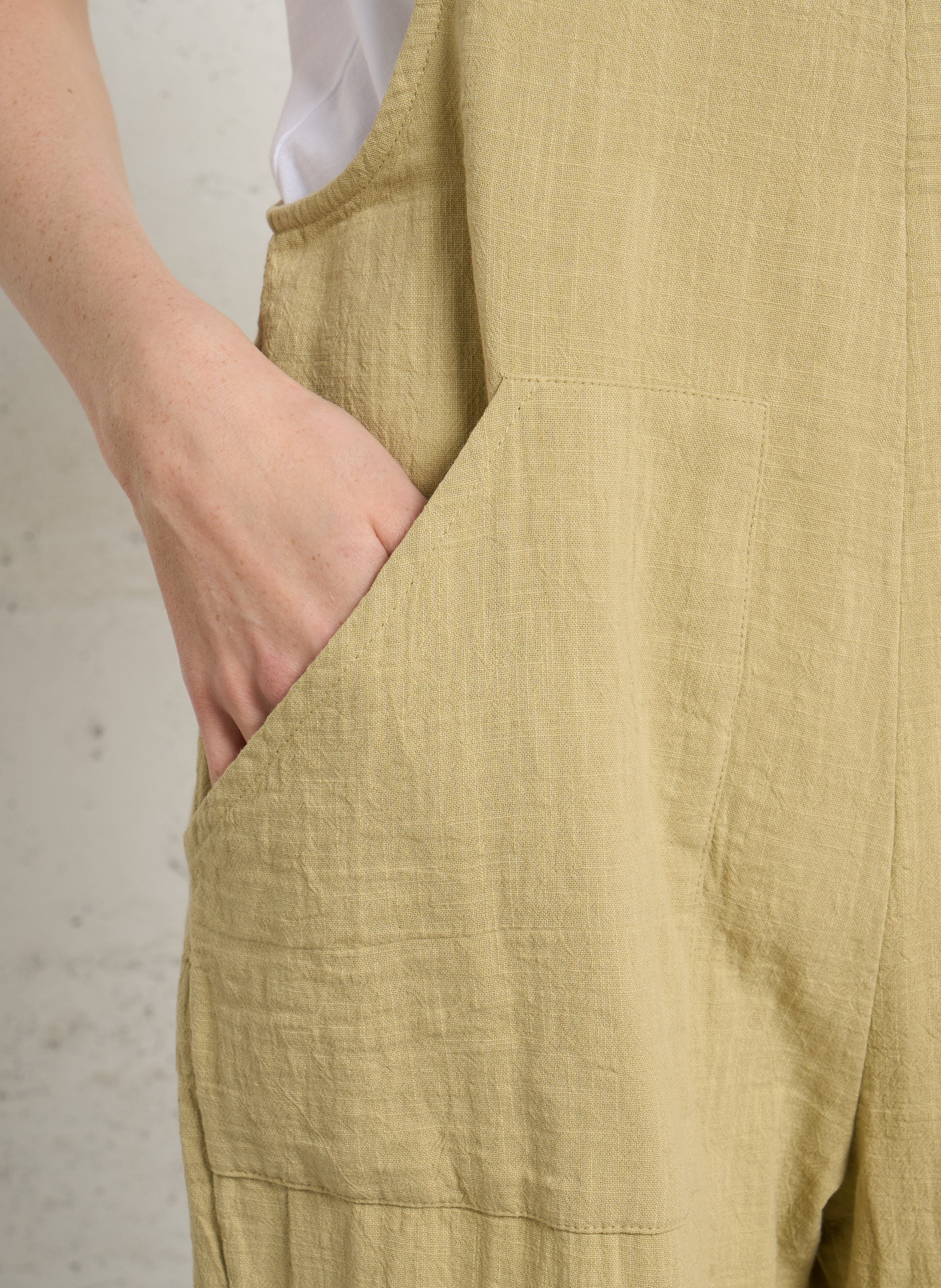 Square-neck slub cotton overalls BILLABONG Green