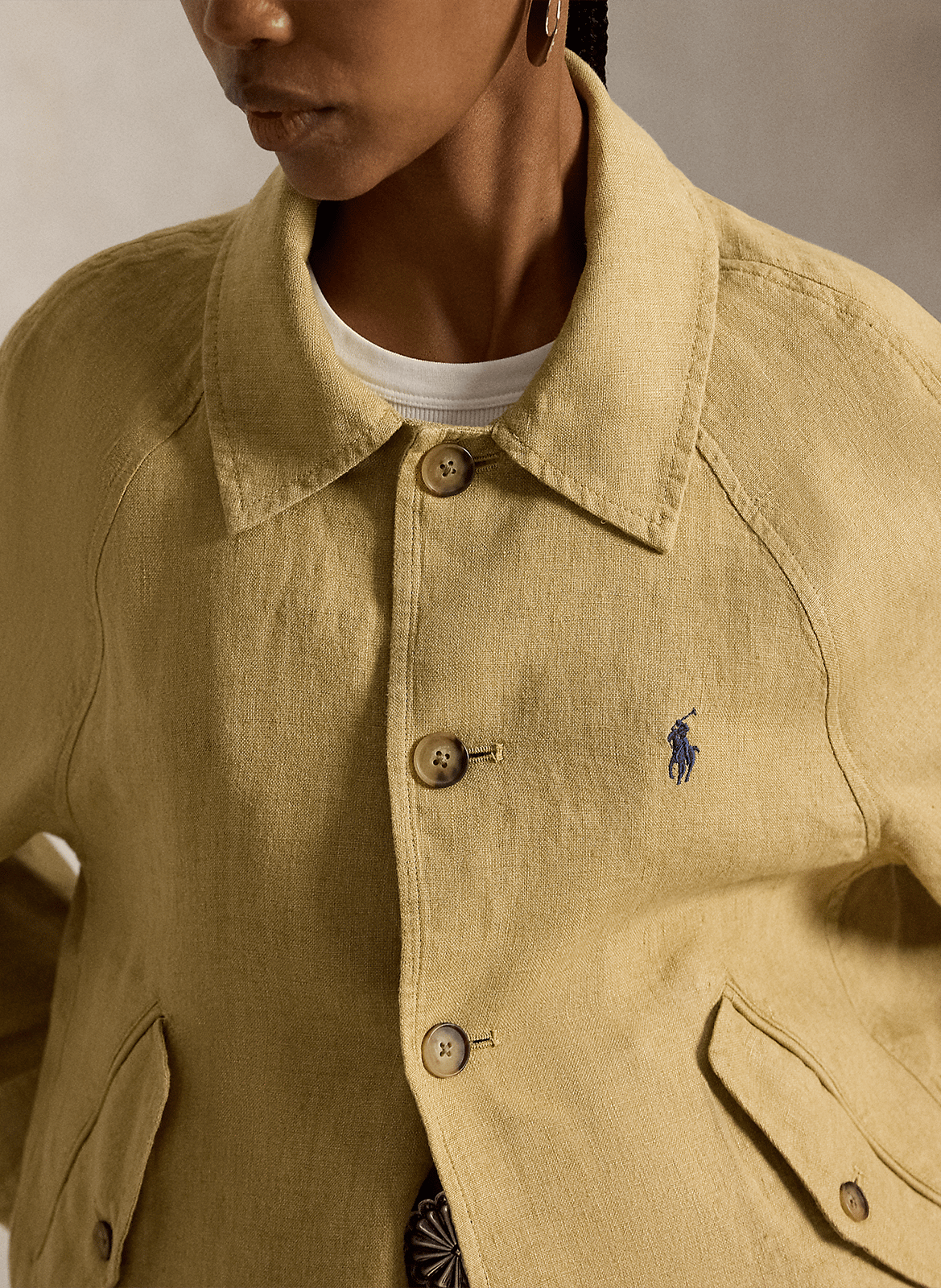 Veste en lin col classique POLO RALPH LAUREN Beige