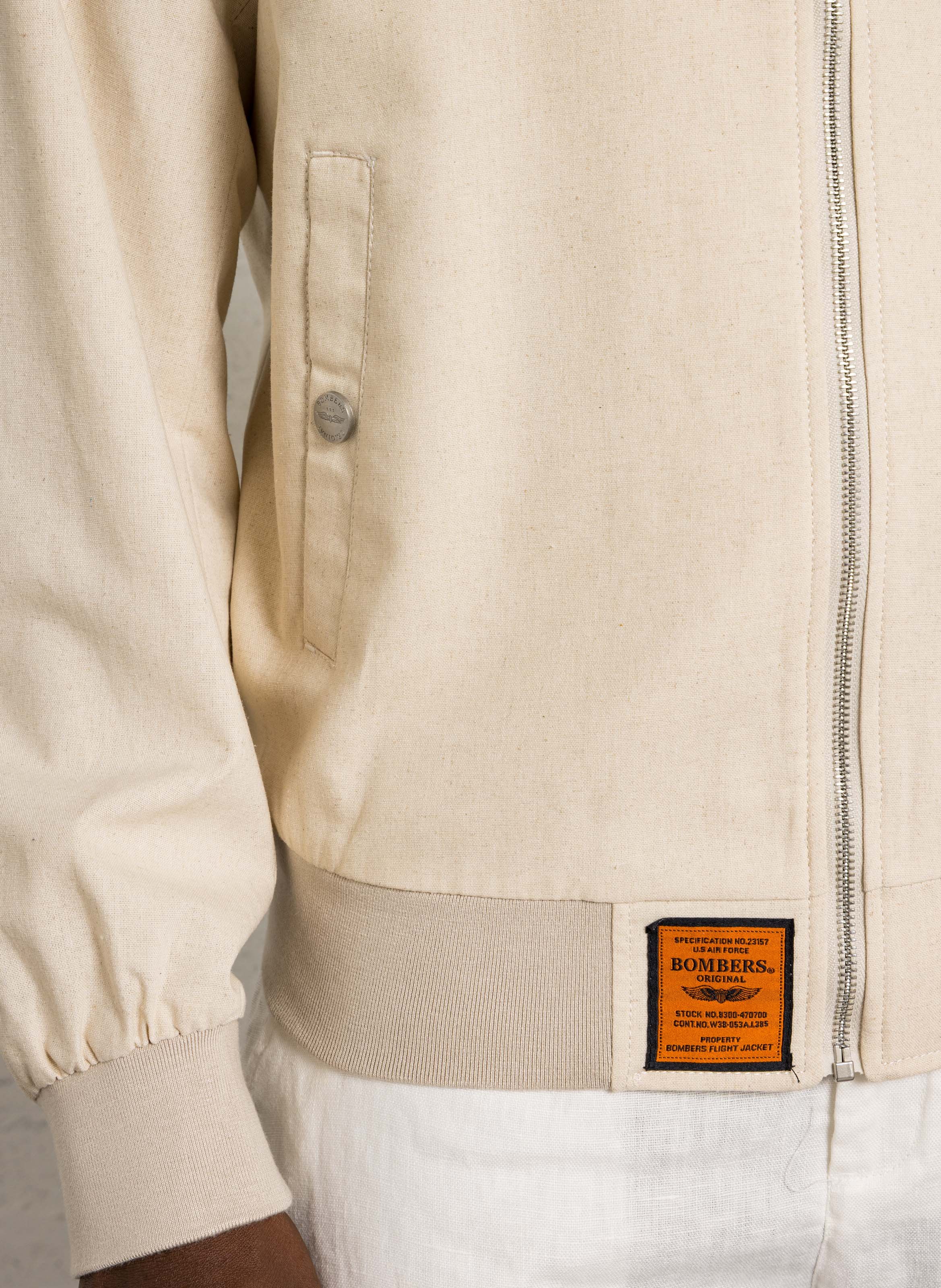 Chaqueta oversize cuello teddy BOMBERS ORIGINAL Beige