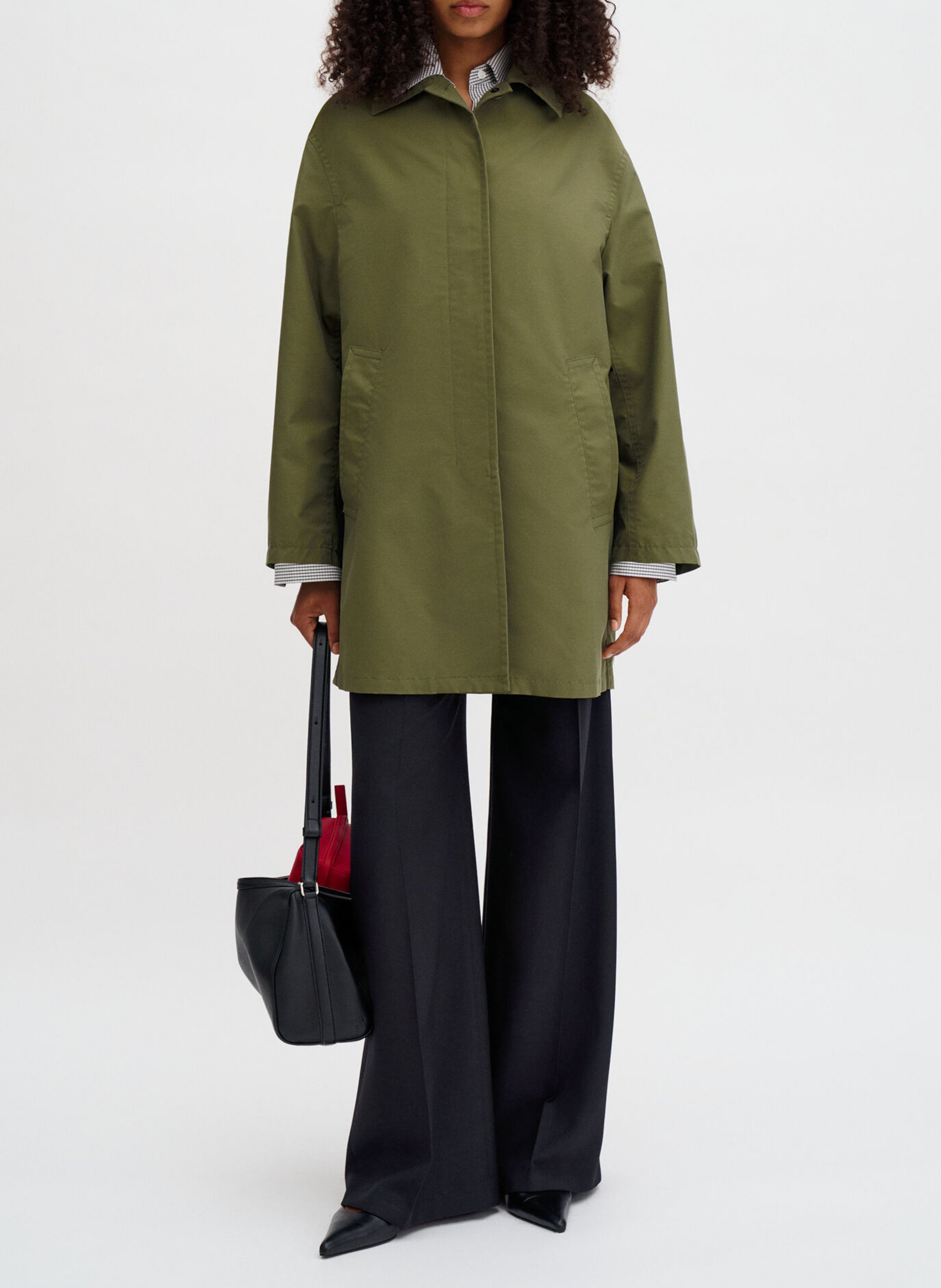 Single-breasted plain coat FILIPPA K Green
