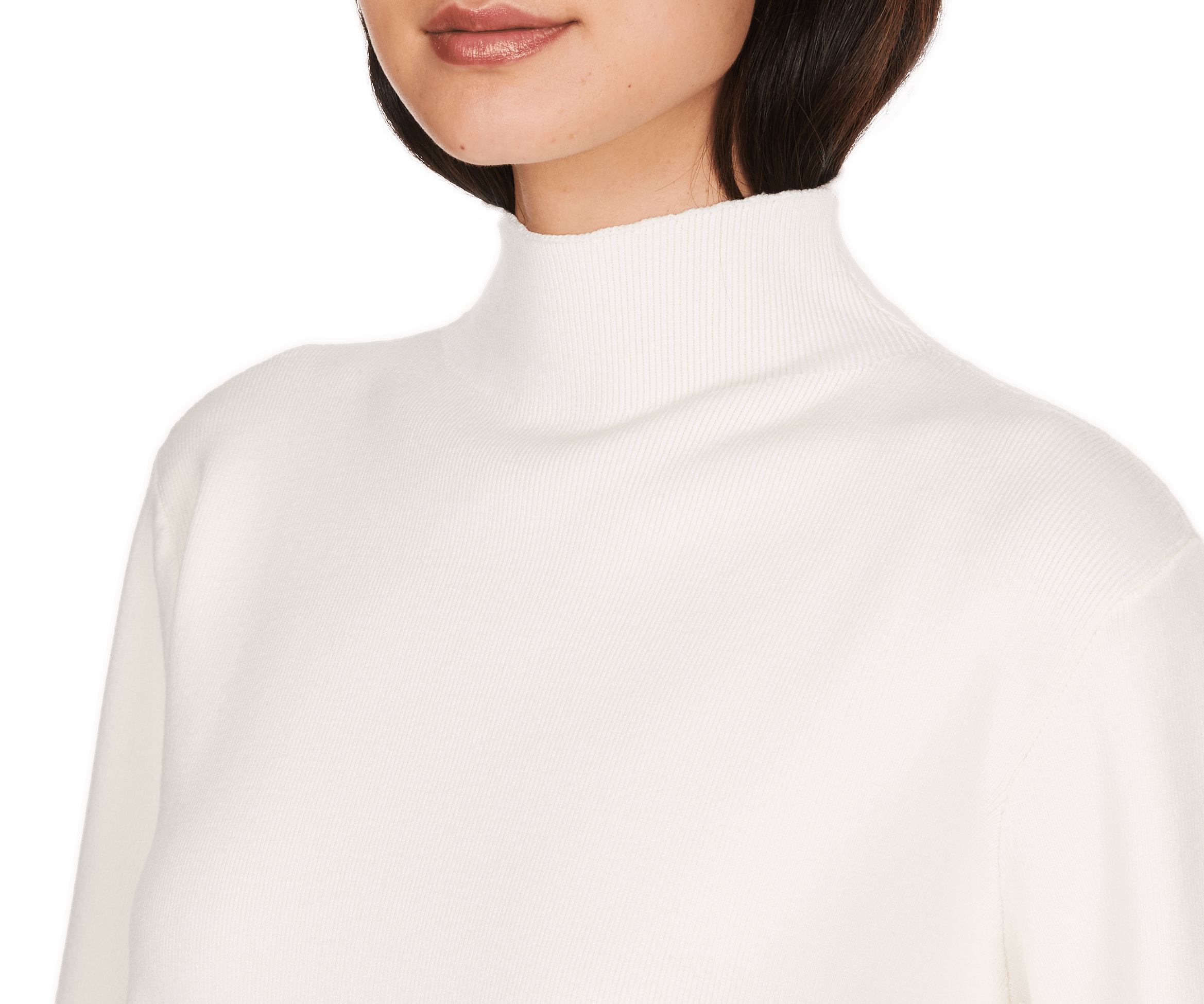 High neck cropped sweater SAISON 1865 White