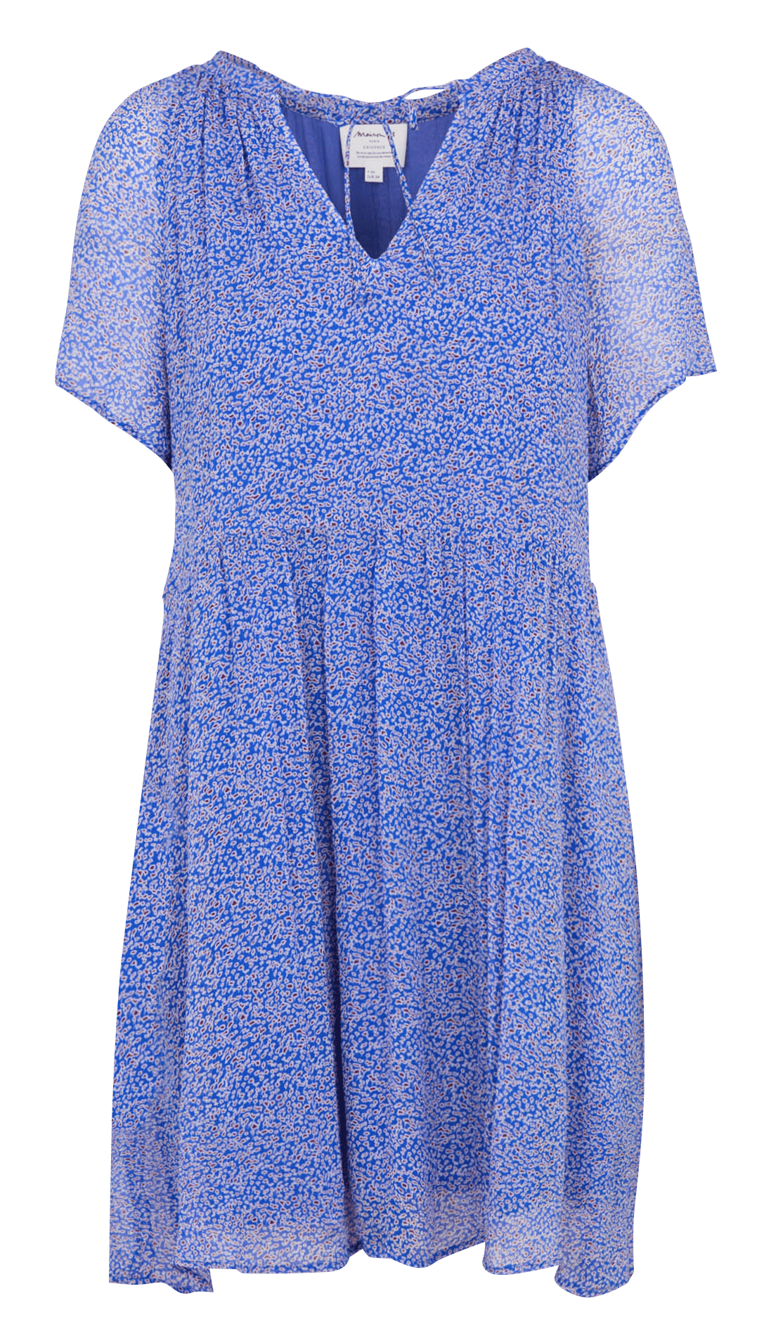 Korte jurk met print en ronde hals MAISON 123 Blauw