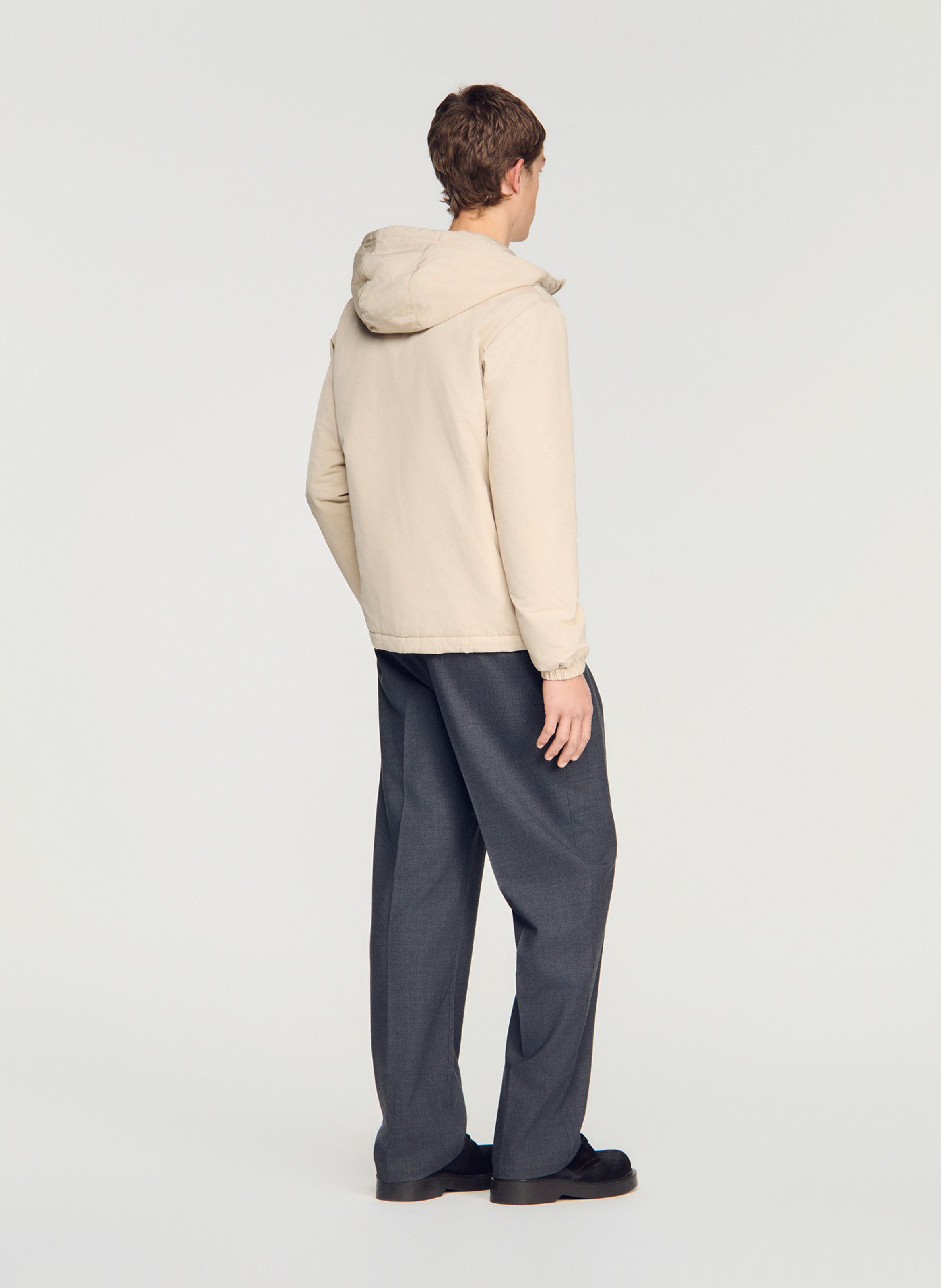 Veste zippée à capuche SANDRO Beige
