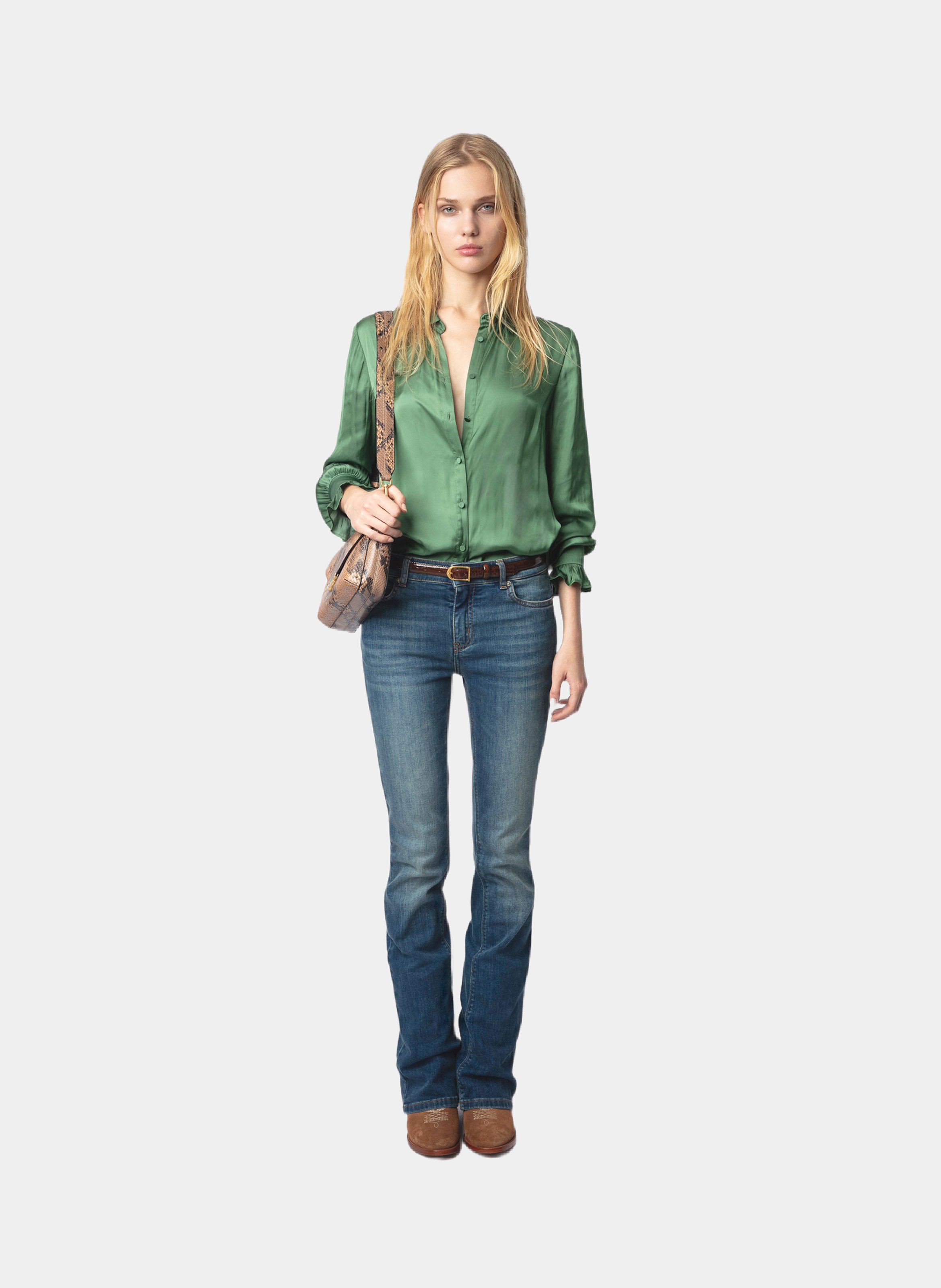 Chemise droite satinée ZADIG&VOLTAIRE Vert