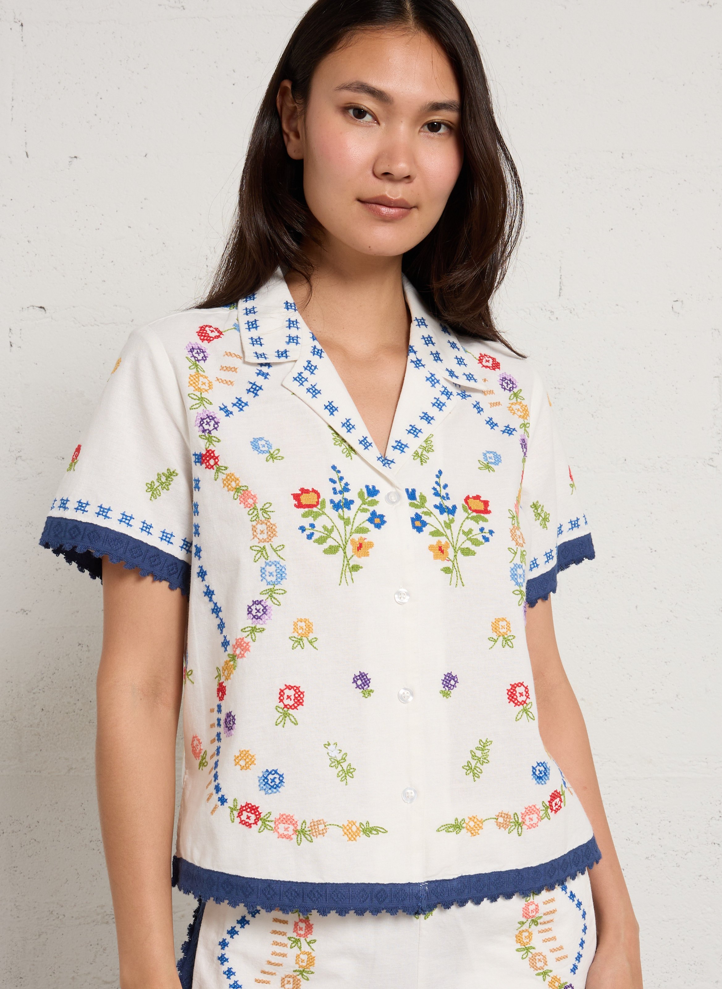 Chemise ample en coton BERENICE Blanc
