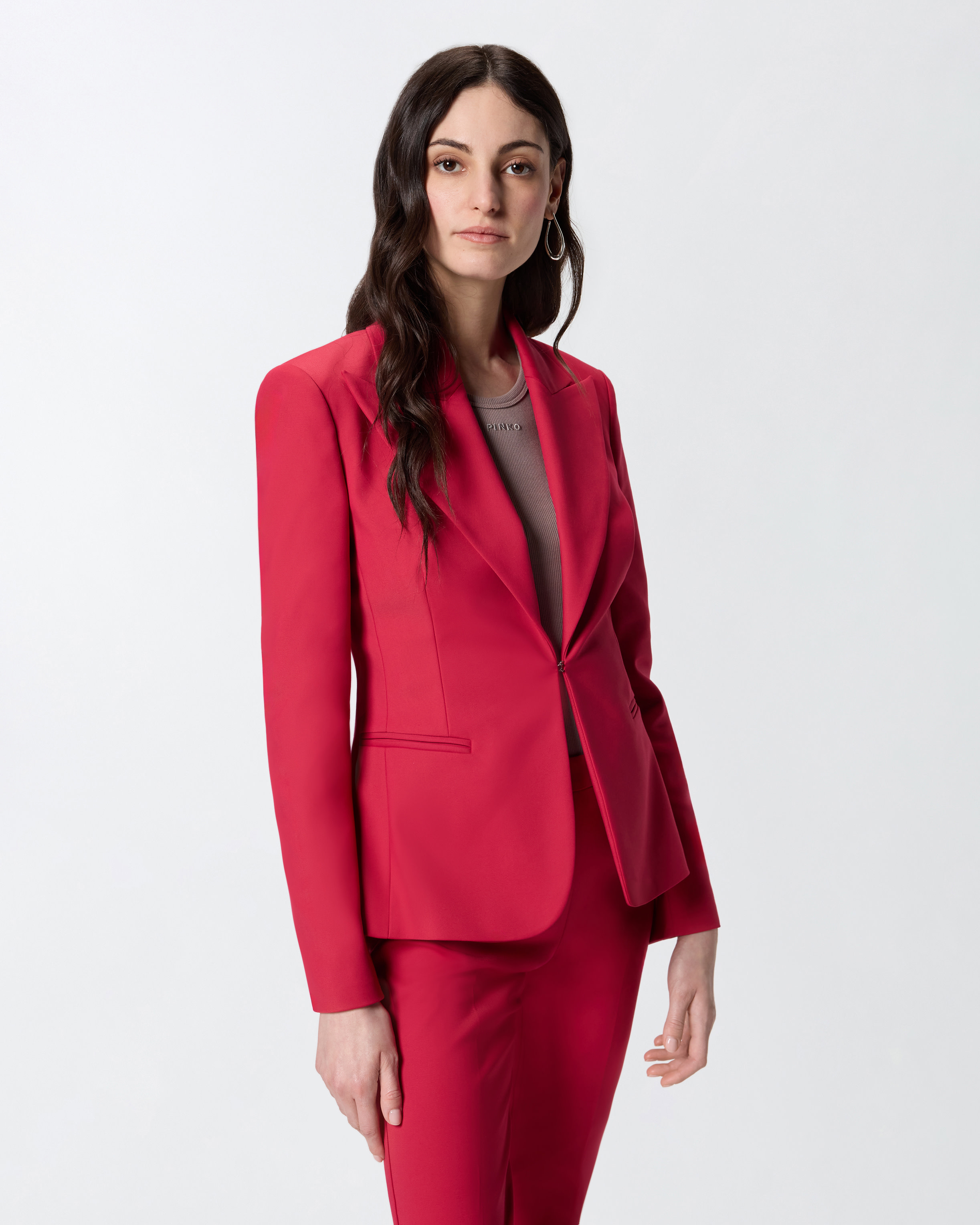 Veste en satin de coton PINKO Rouge