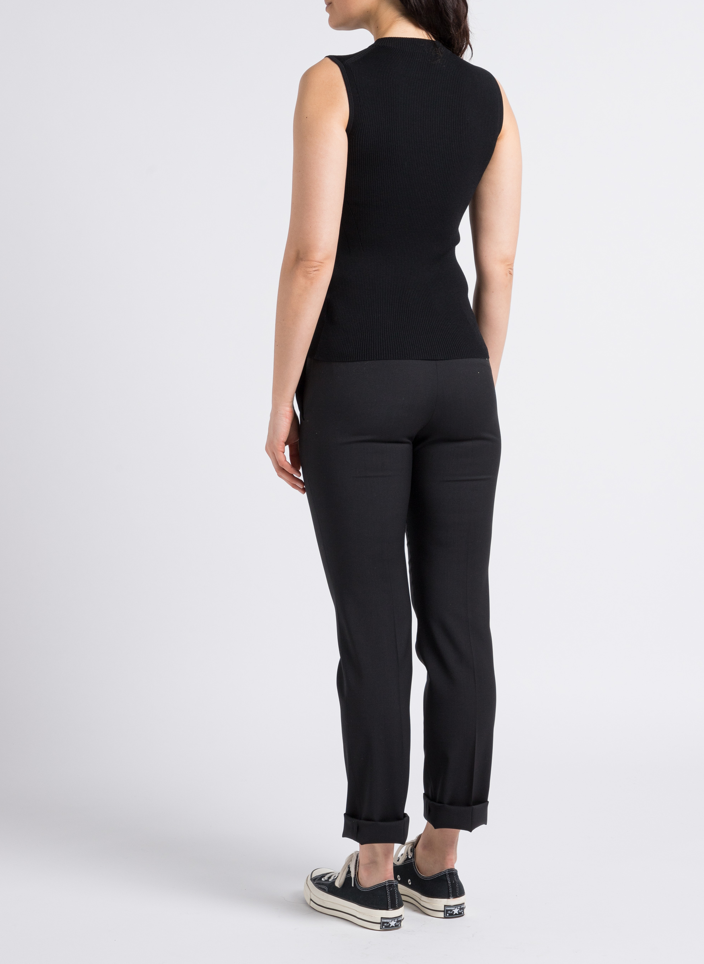 Ribbed sleeveless T-shirt BOSS Black