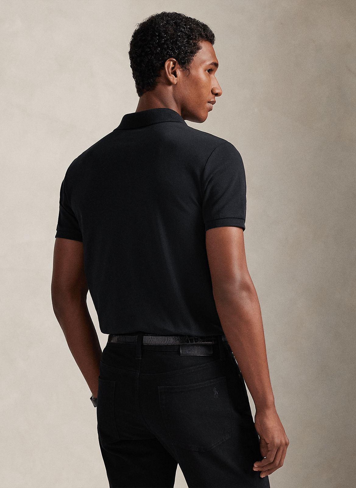 Polo slim-fit en coton mélangé POLO RALPH LAUREN Noir