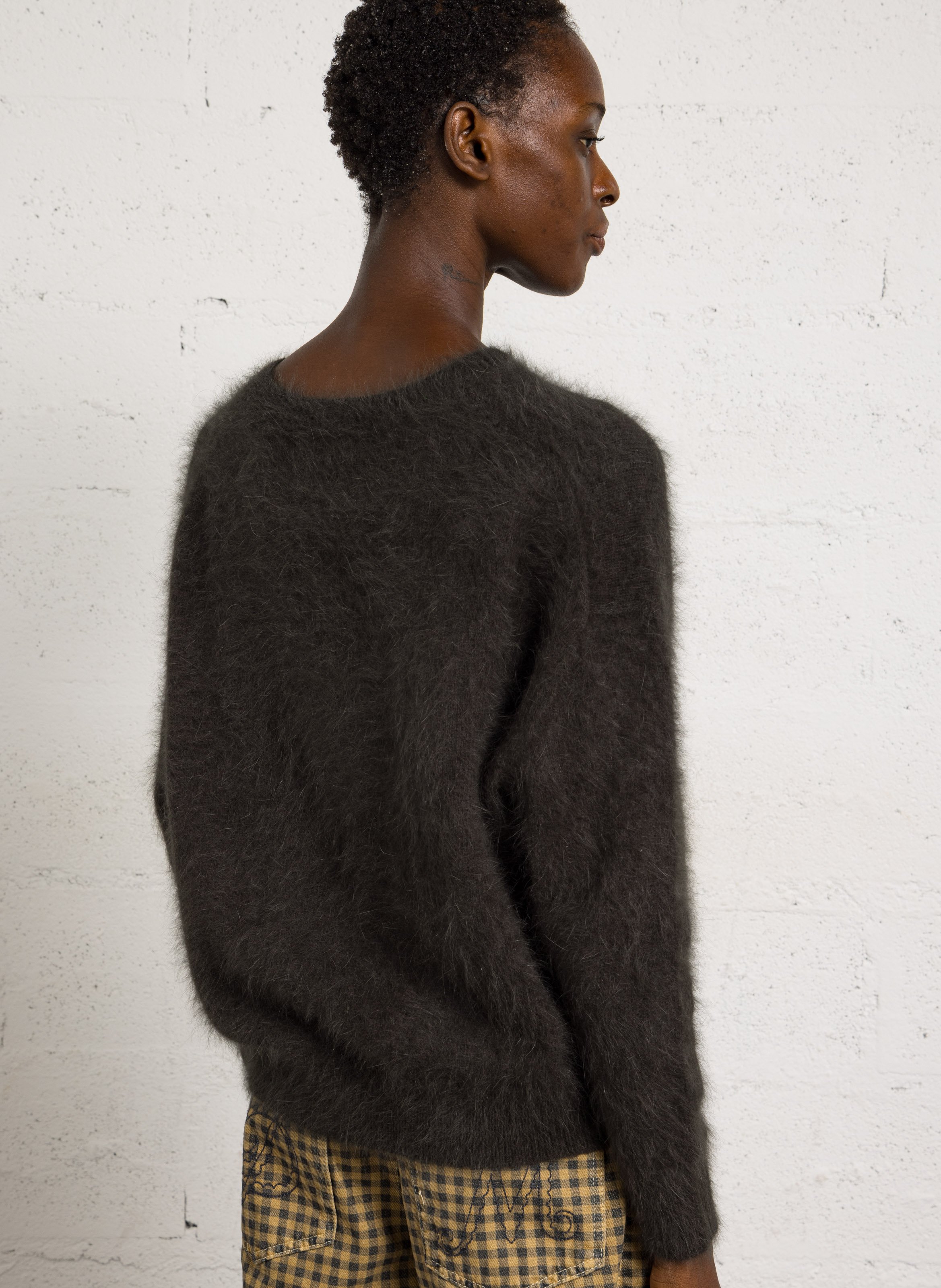 Loose-fit round-neck angora-blend sweater BELLEROSE Black