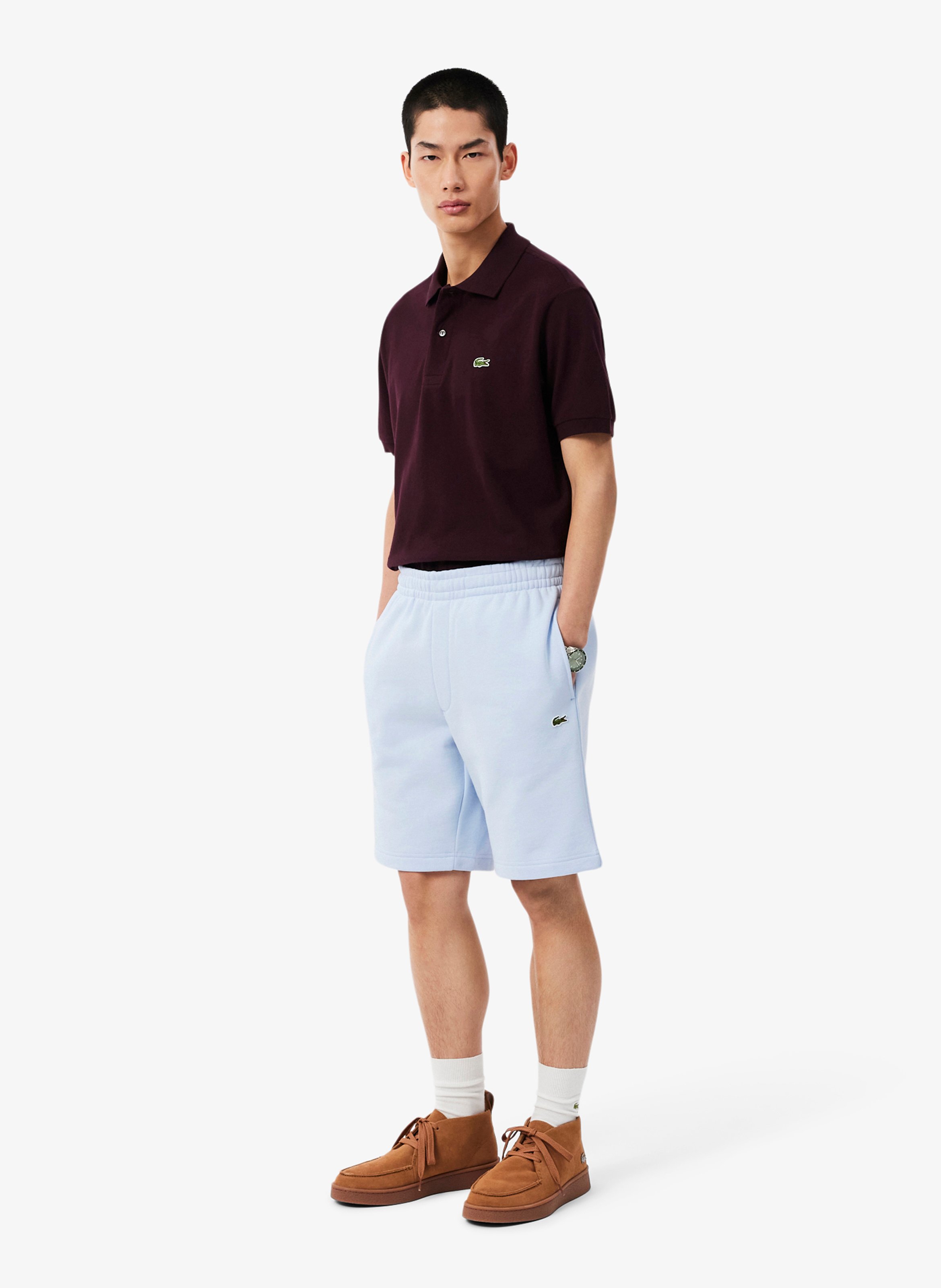 Short droit en coton mélangé LACOSTE Blau