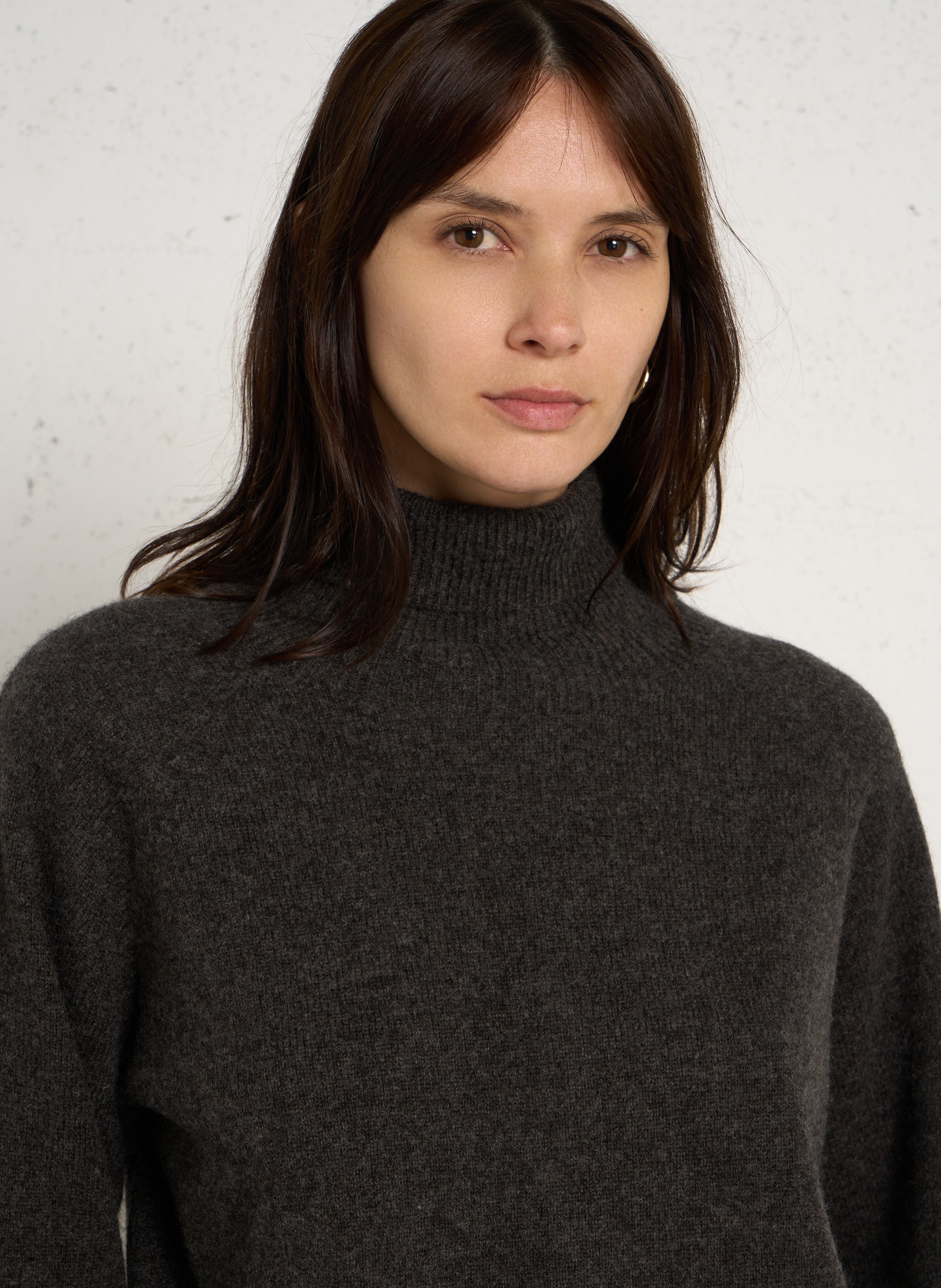 Gerader Rollkragenpullover aus Wolle LEON & HARPER Grau