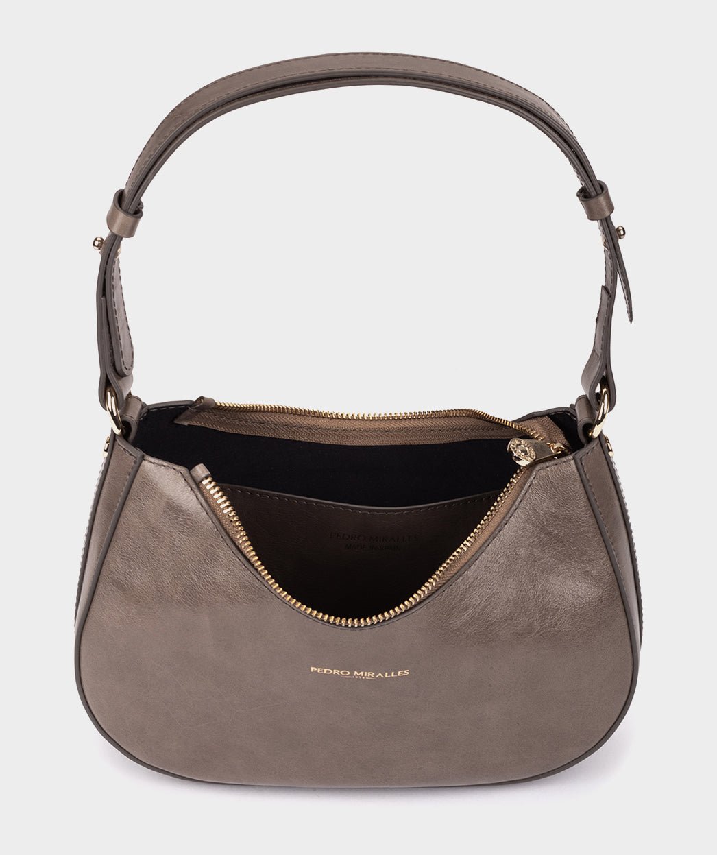 Adjustable shoulder bag in patent leather PEDRO MIRALLES Grey