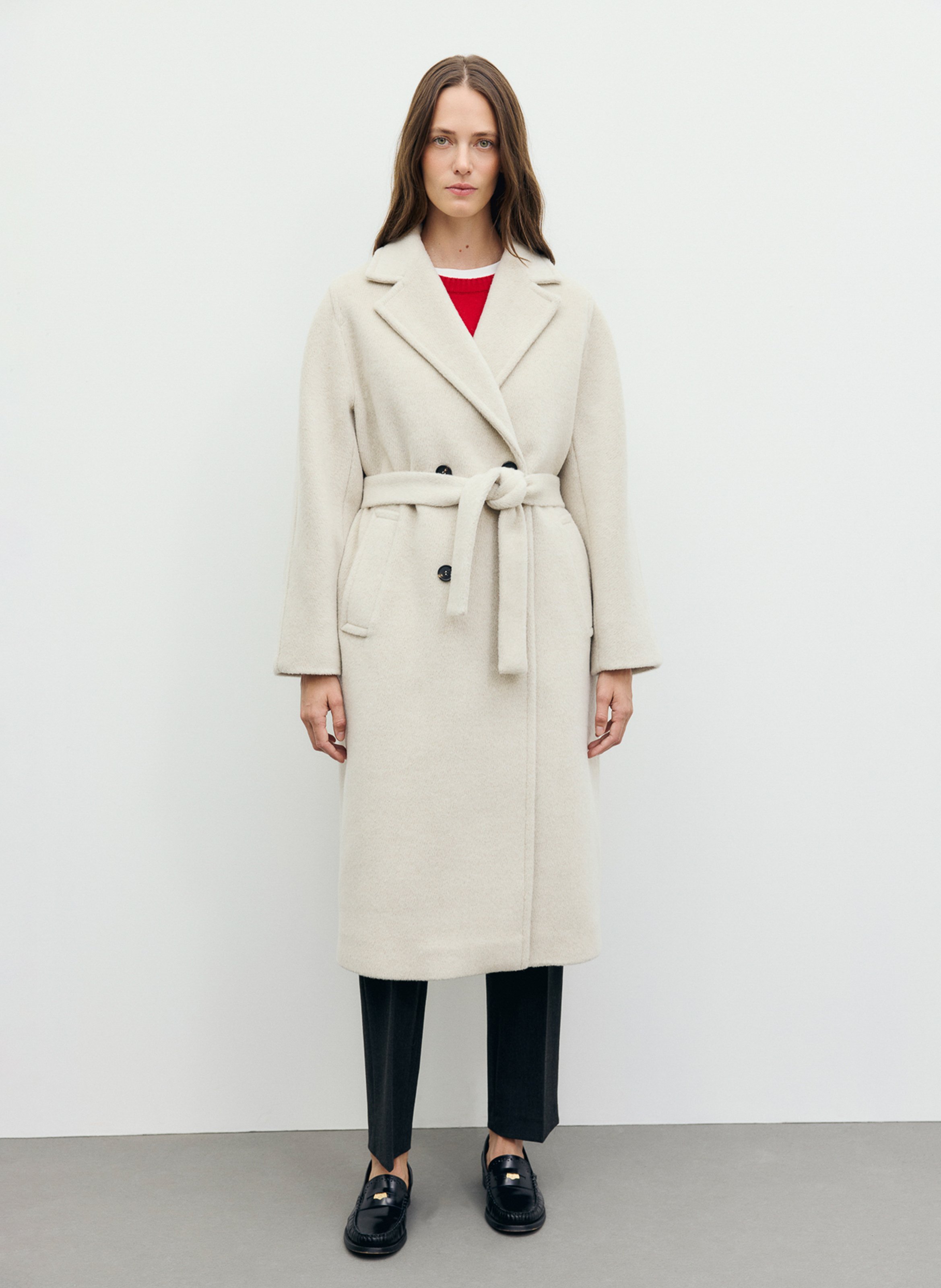 Candice wool-blend coat with belt  GERARD DAREL Beige