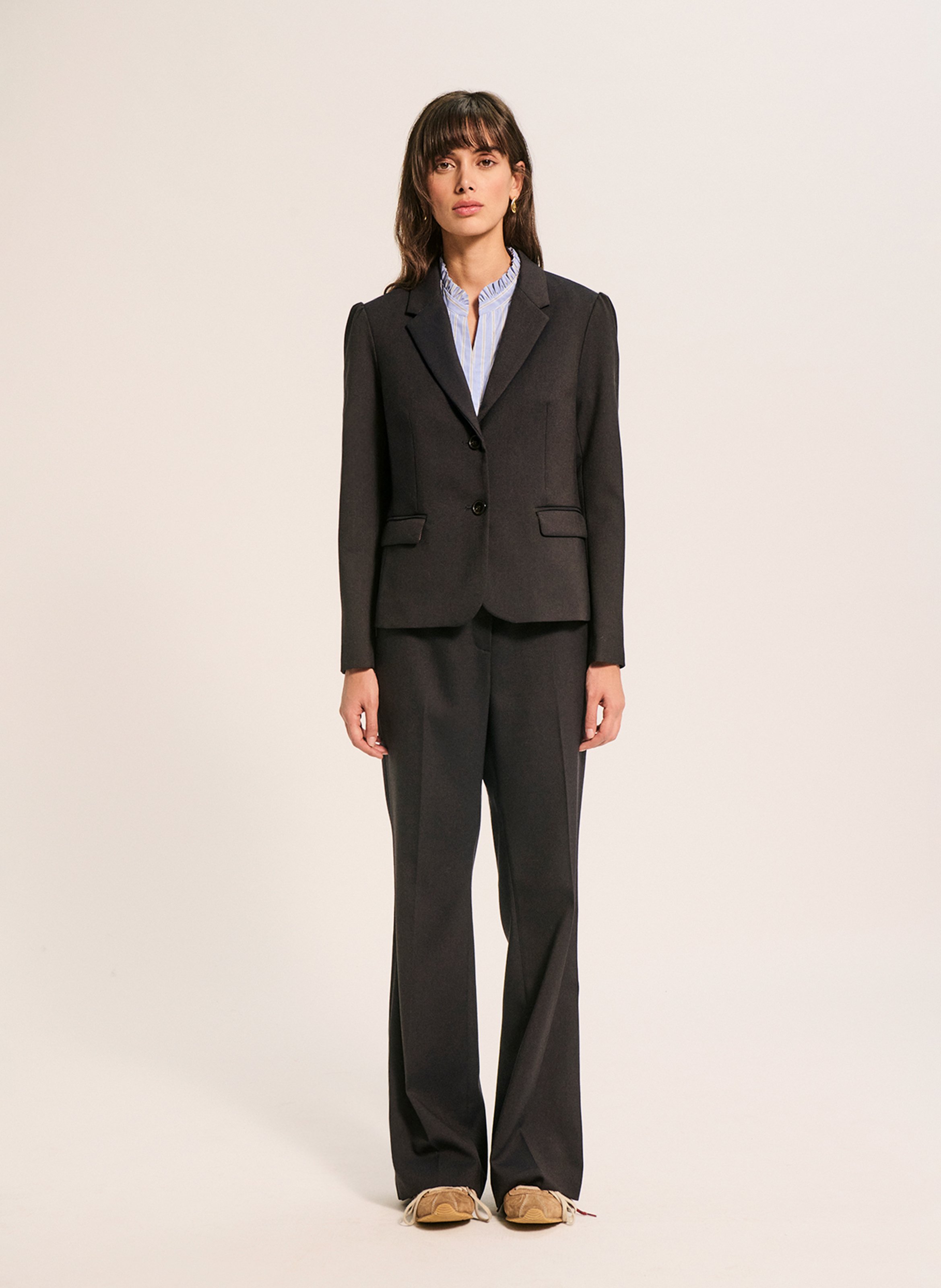 Blazer ajusté uni PABLO Marron