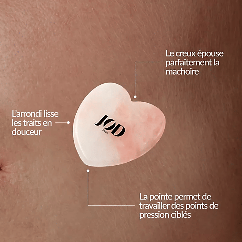 Gua Sha Rosenquarz Herzstein JOD No color