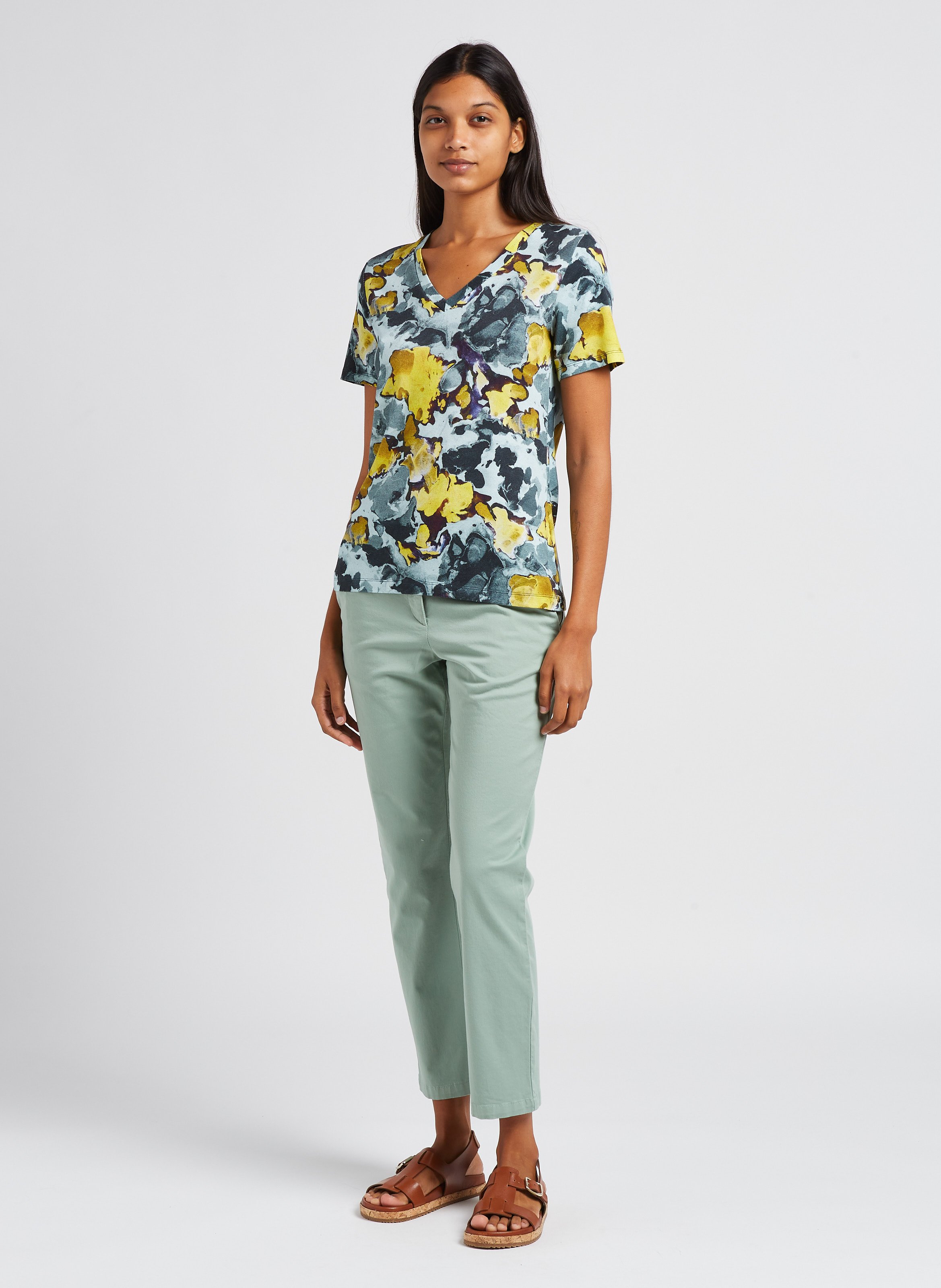 Printed V-neck T-shirt PAUL SMITH Blue