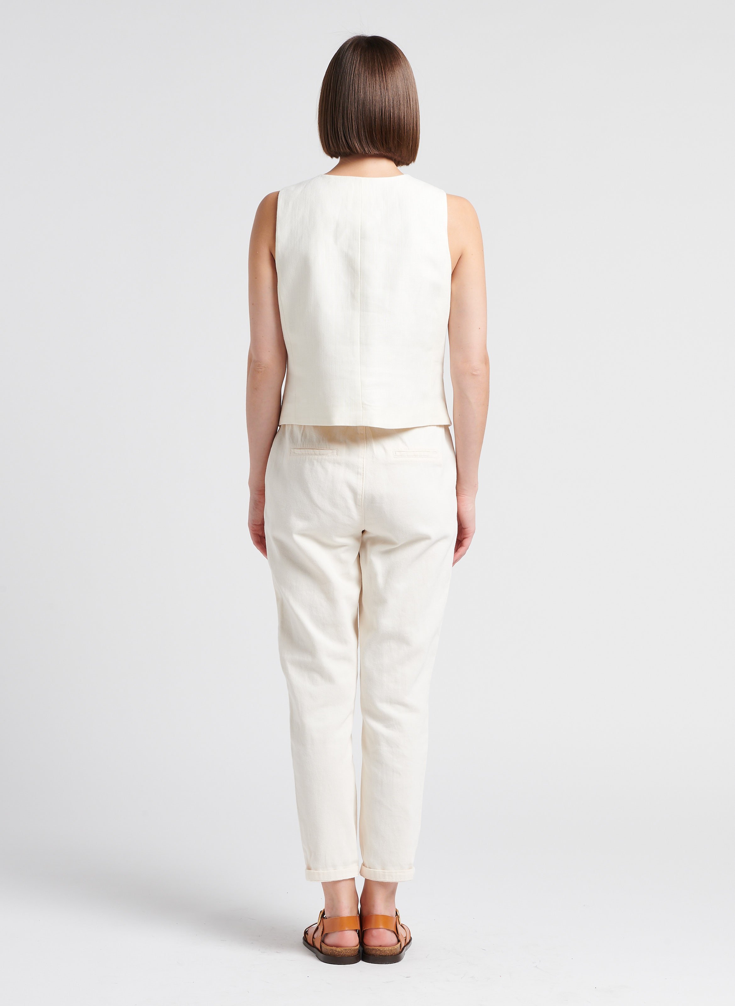 Katoenen 7/8-chinobroek MAISON 123 Beige