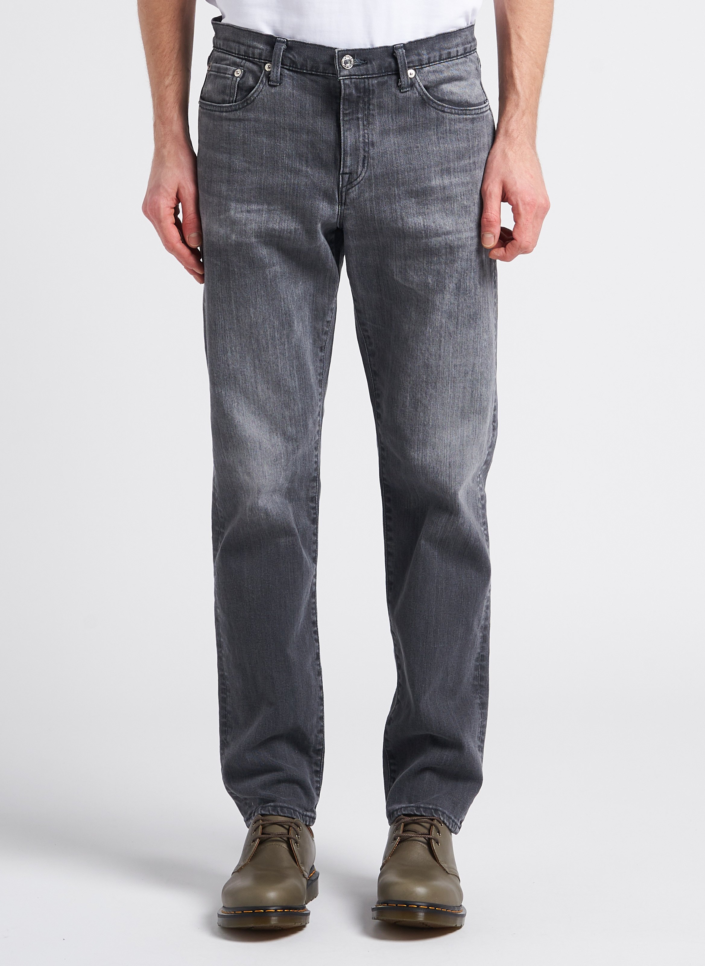 Jean droit uni en coton mélangé  EDWIN Noir