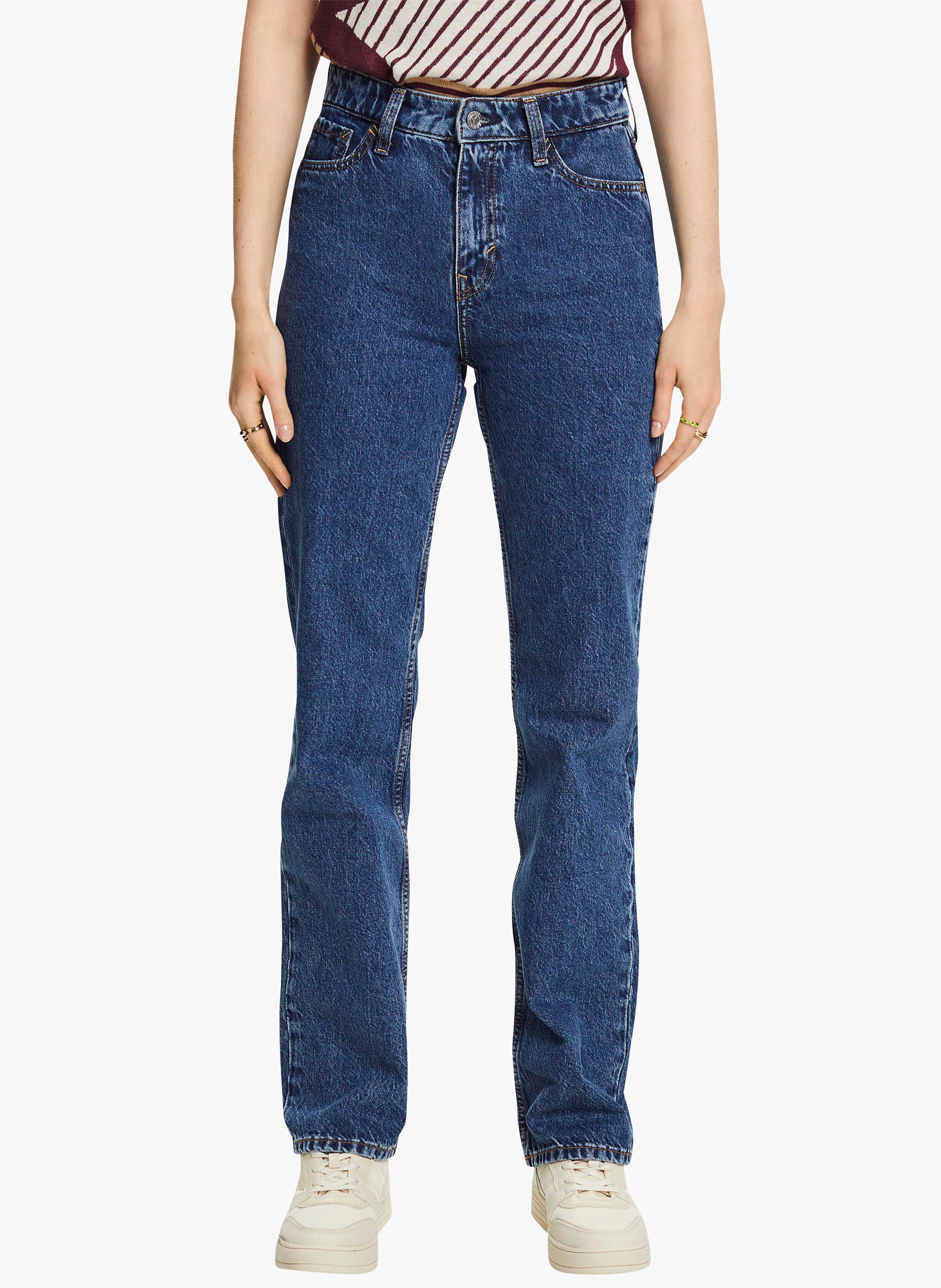 Jean droit en coton  ESPRIT Jean Délavé