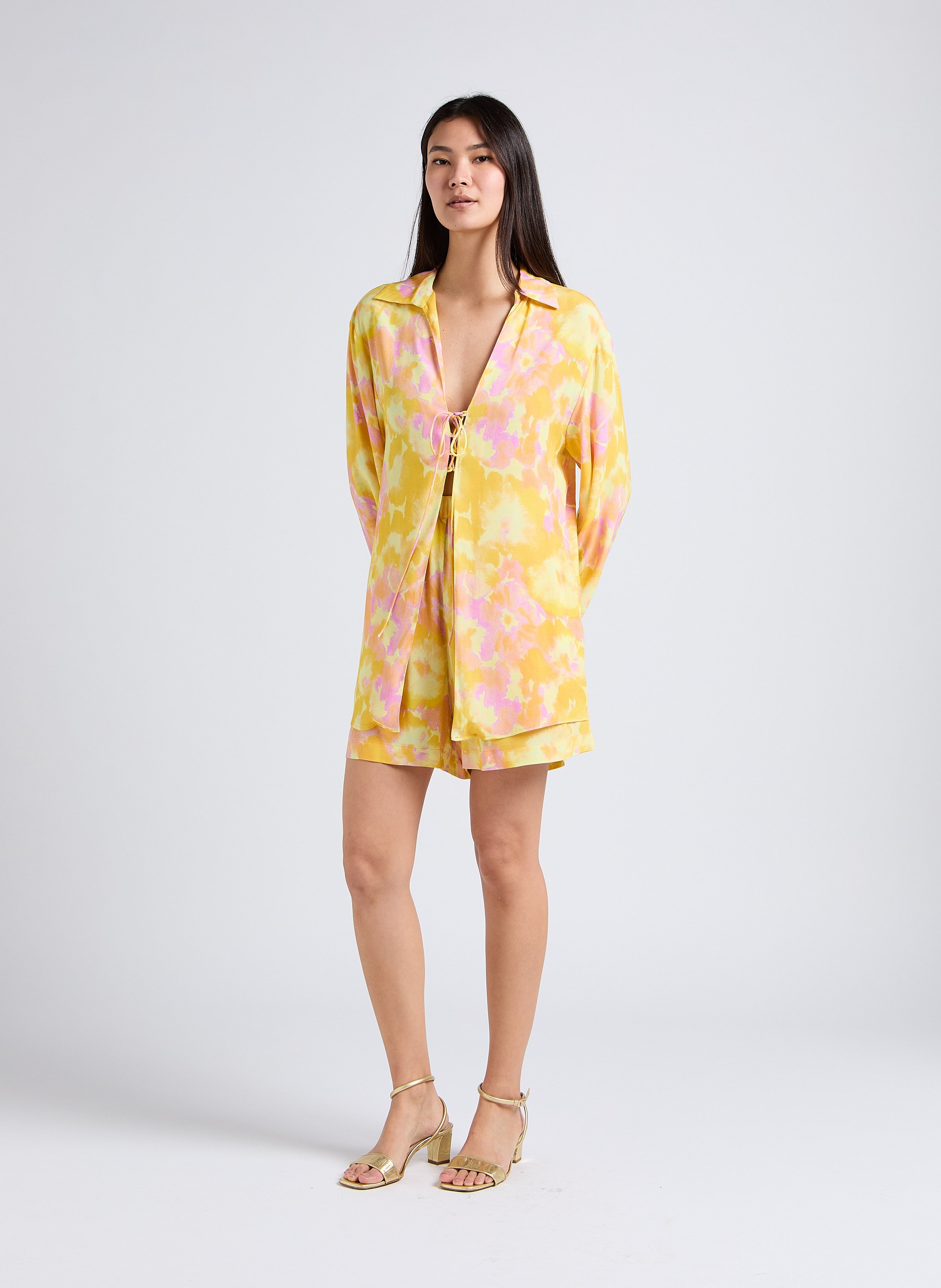 Recht short met hoge taille THE NEW SOCIETY Veelkleurig