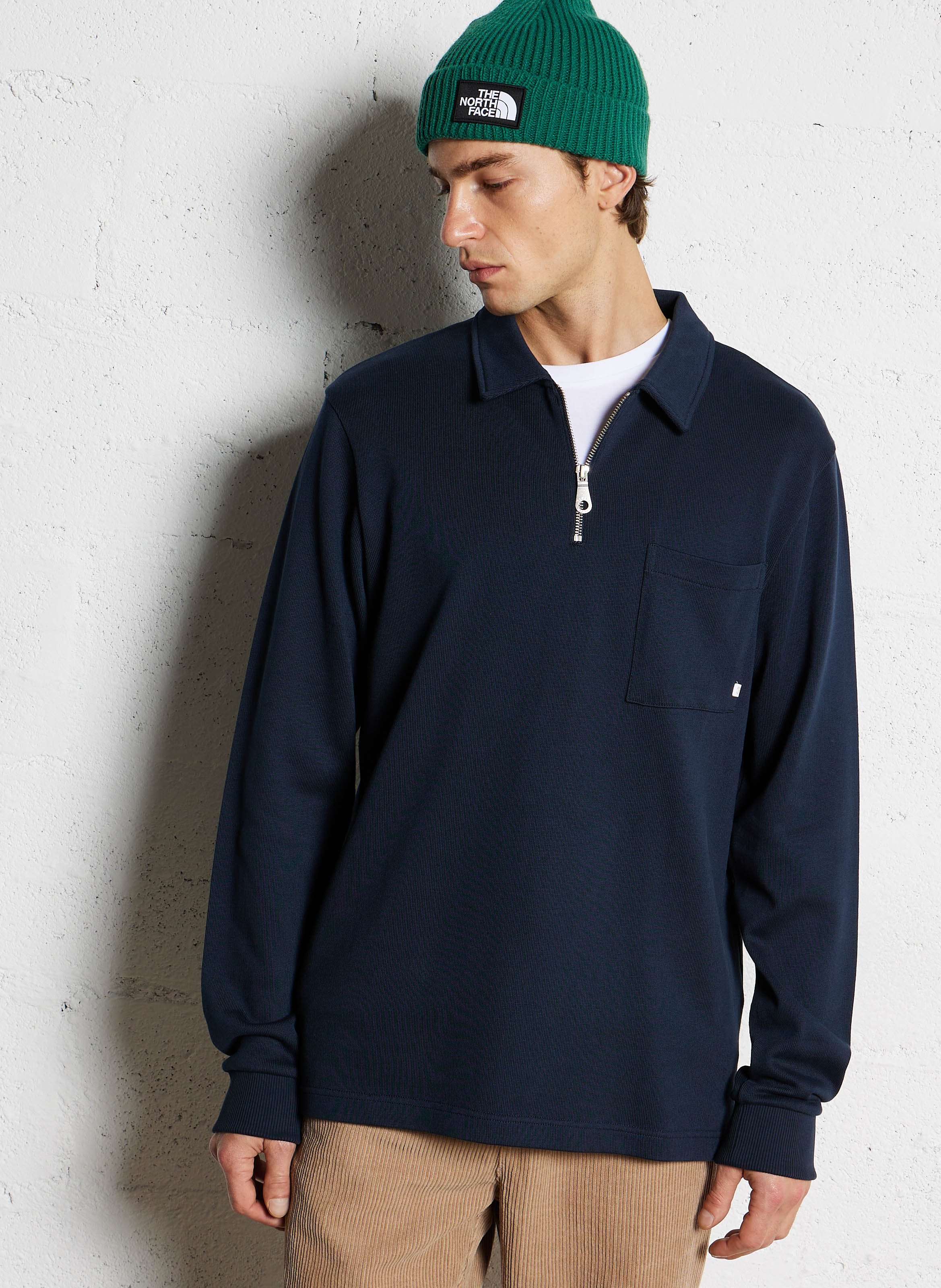Pull droit en coton bio FARAH Bleu