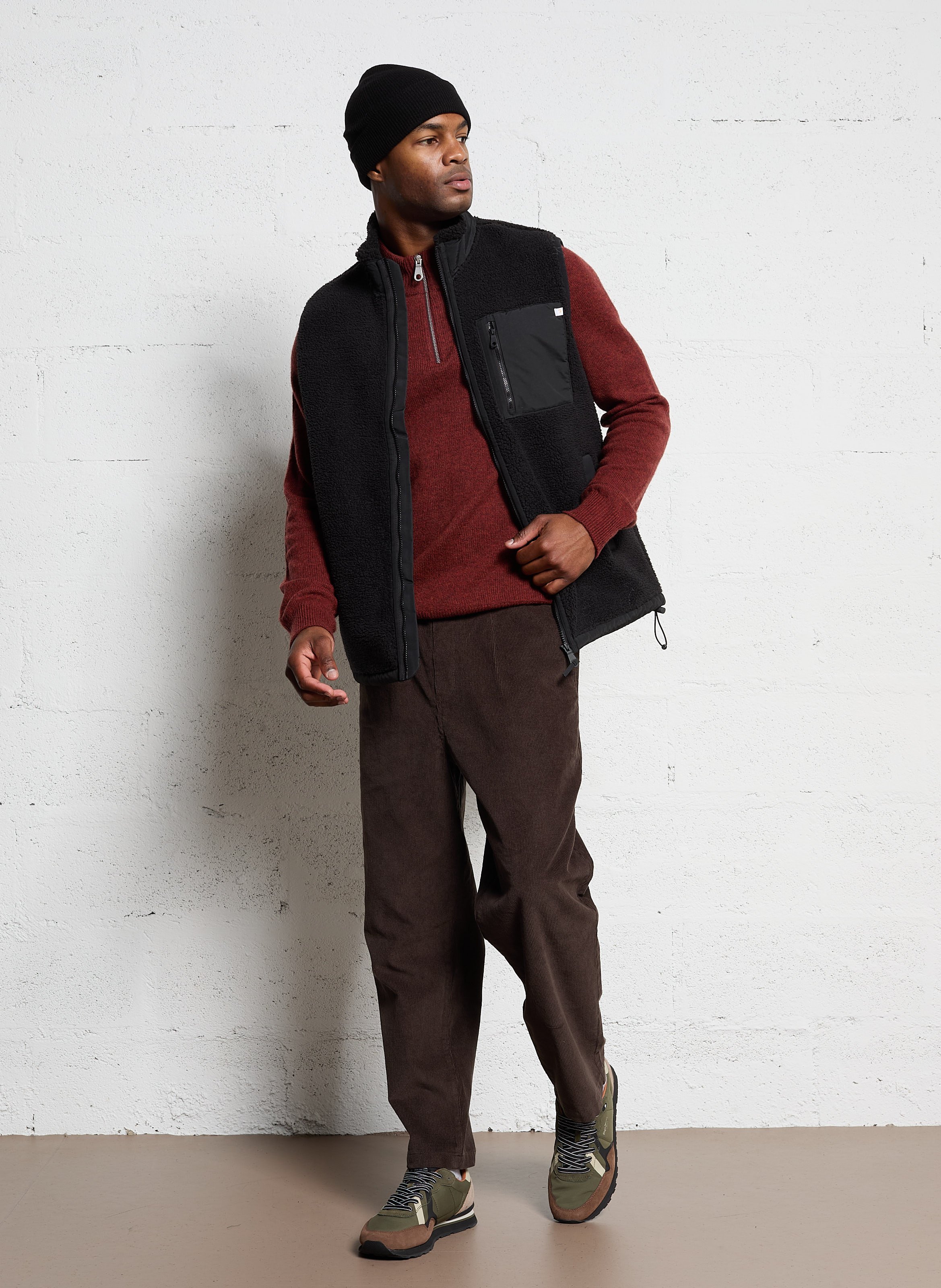 Slim-fit cotton cargo pants FARAH Brown