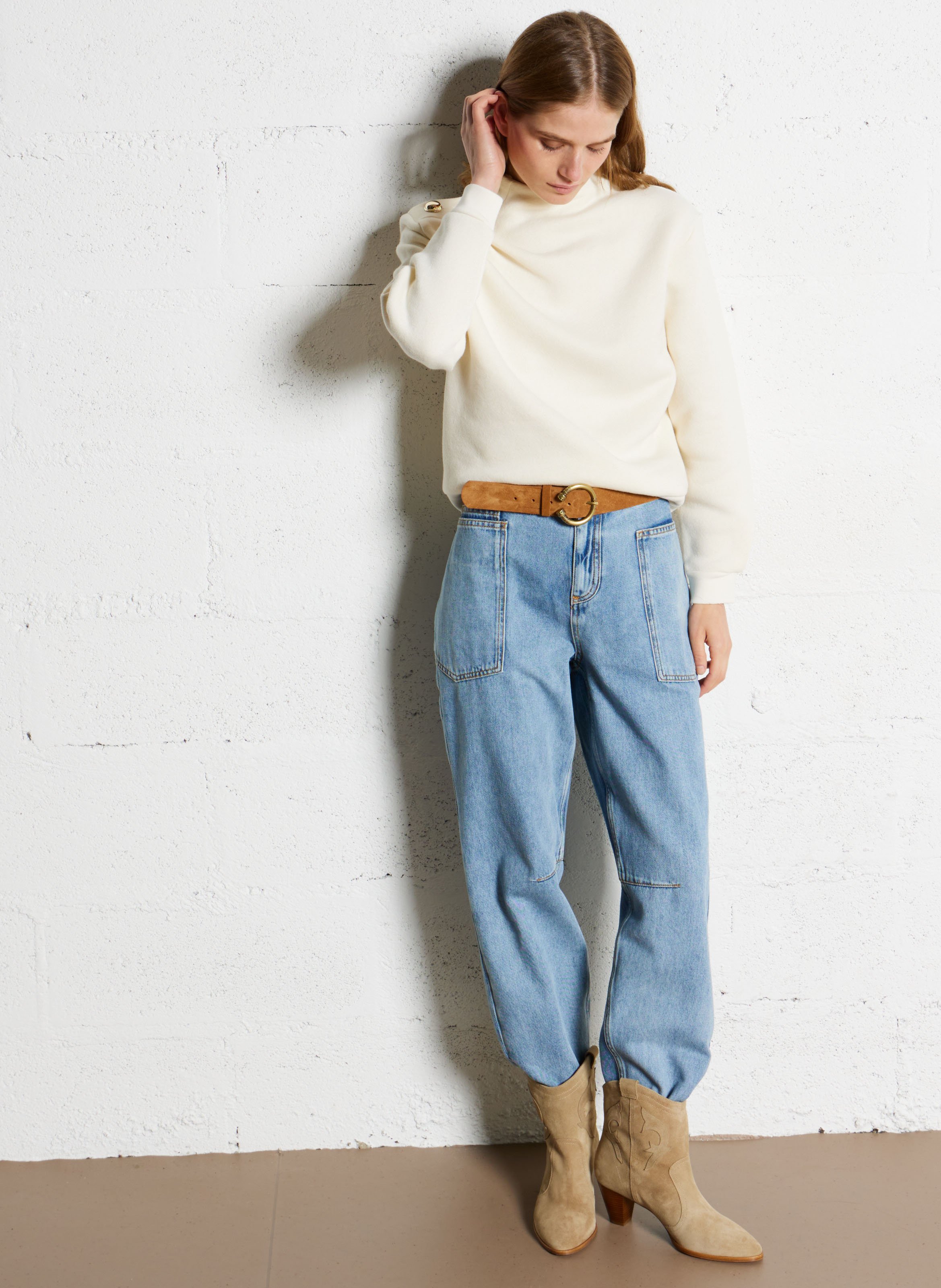 Enkellaarzen van veloursleer - Look 2