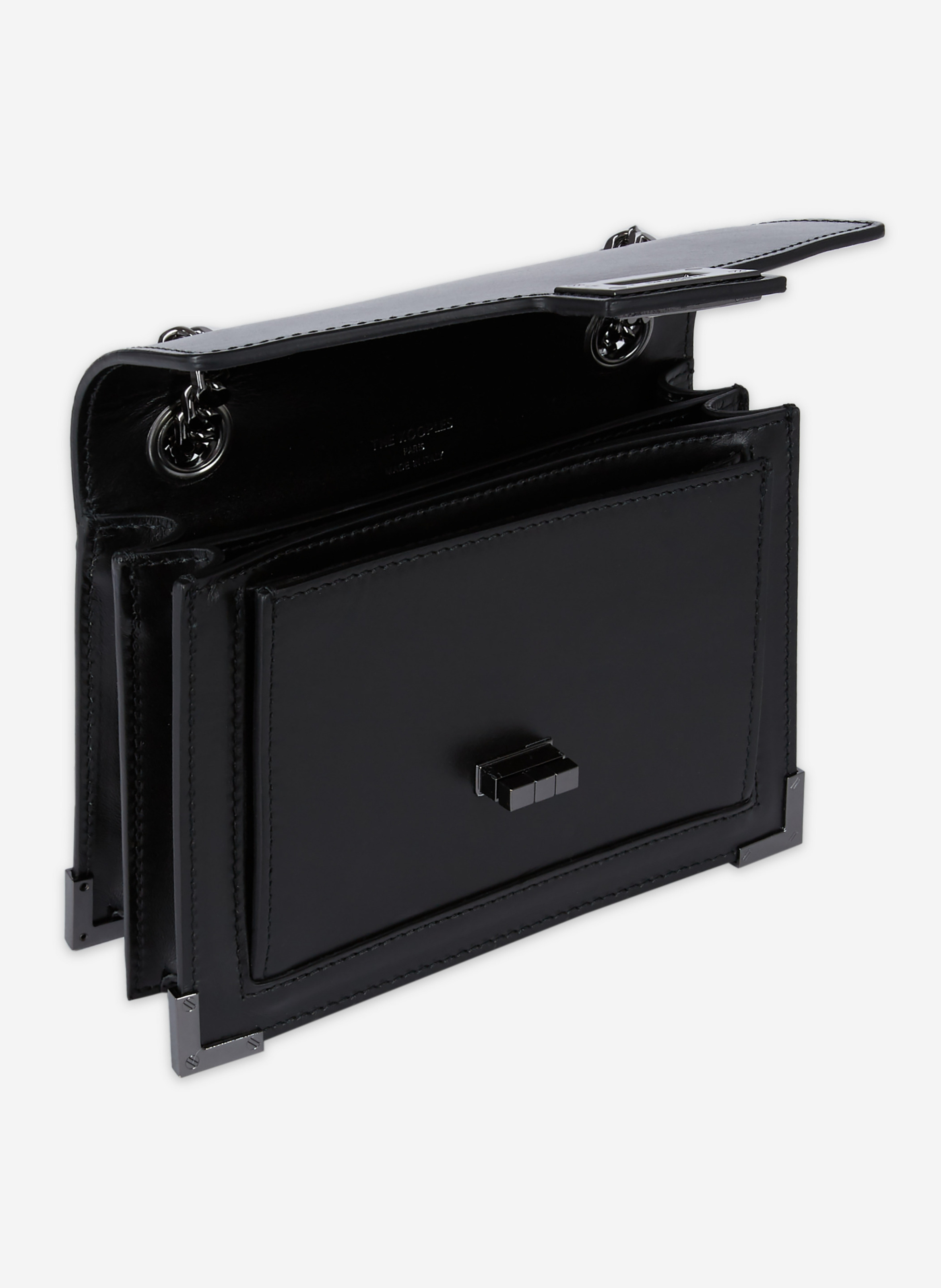 Emily Small Smooth Leather Chain Bag THE KOOPLES Black