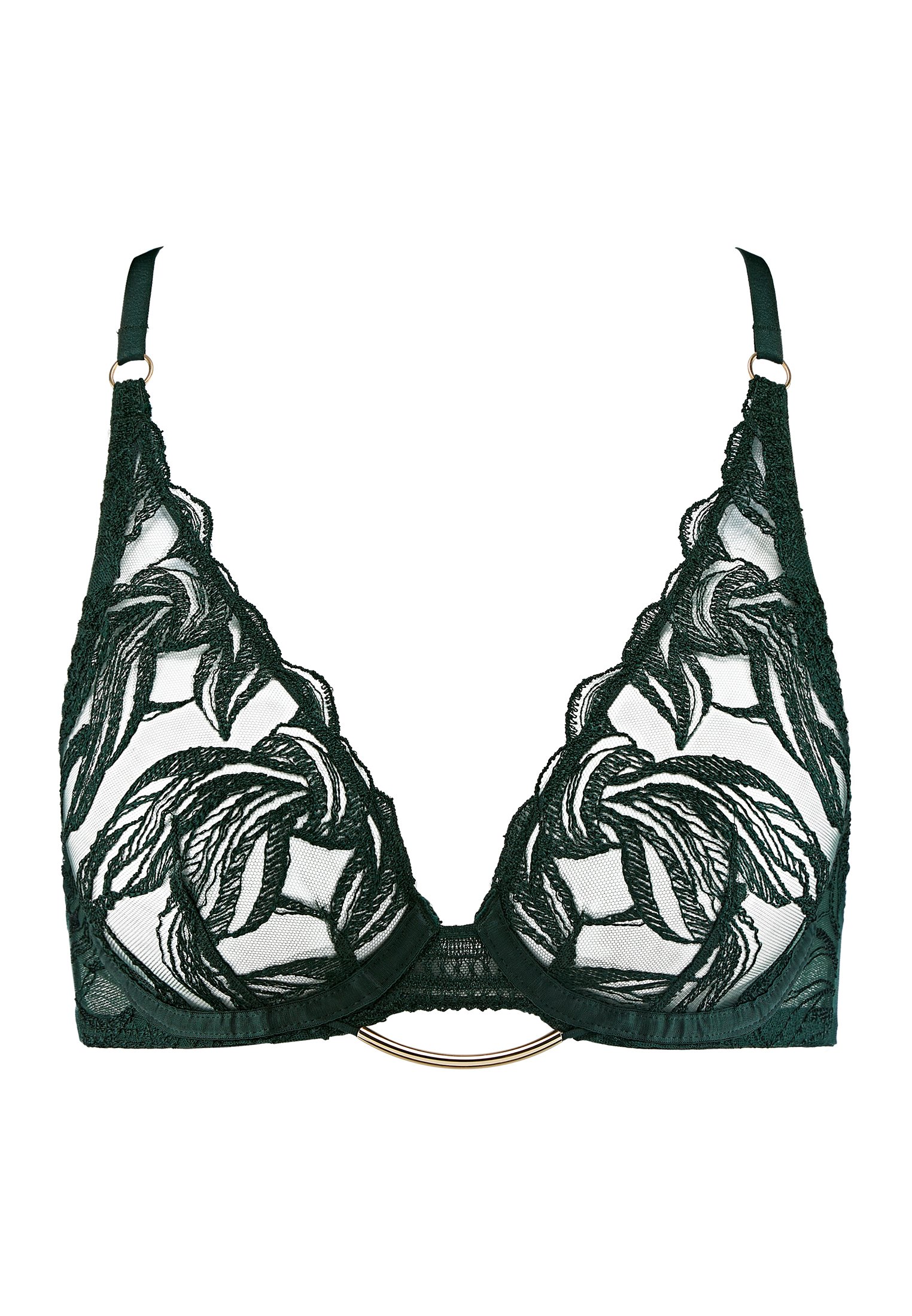 A la Folie kohl black underwired triangle bra AUBADE Green