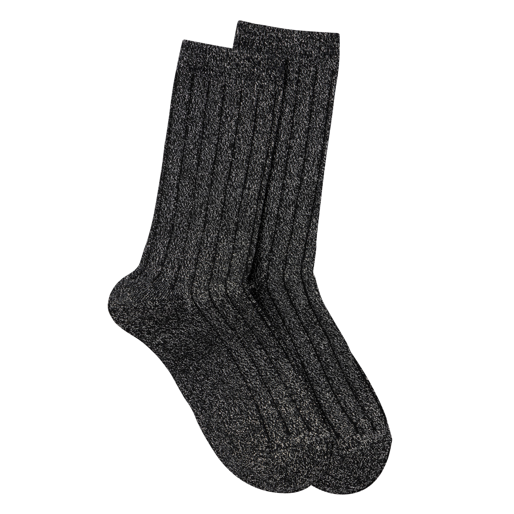 Chaussettes rayées en maille métallisée ROYALTIES Noir