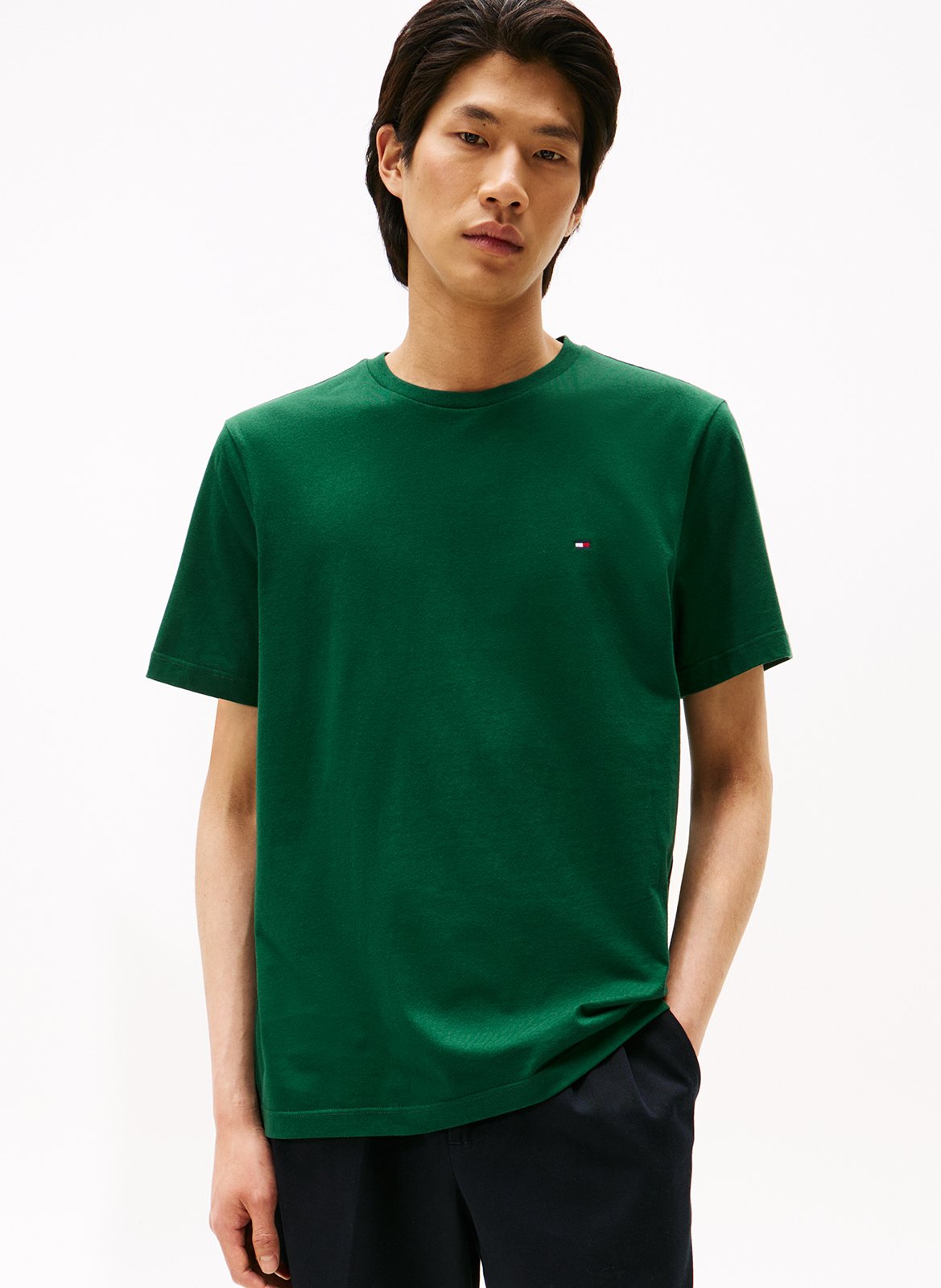 Tee-shirt à col rond en coton TOMMY HILFIGER Vert