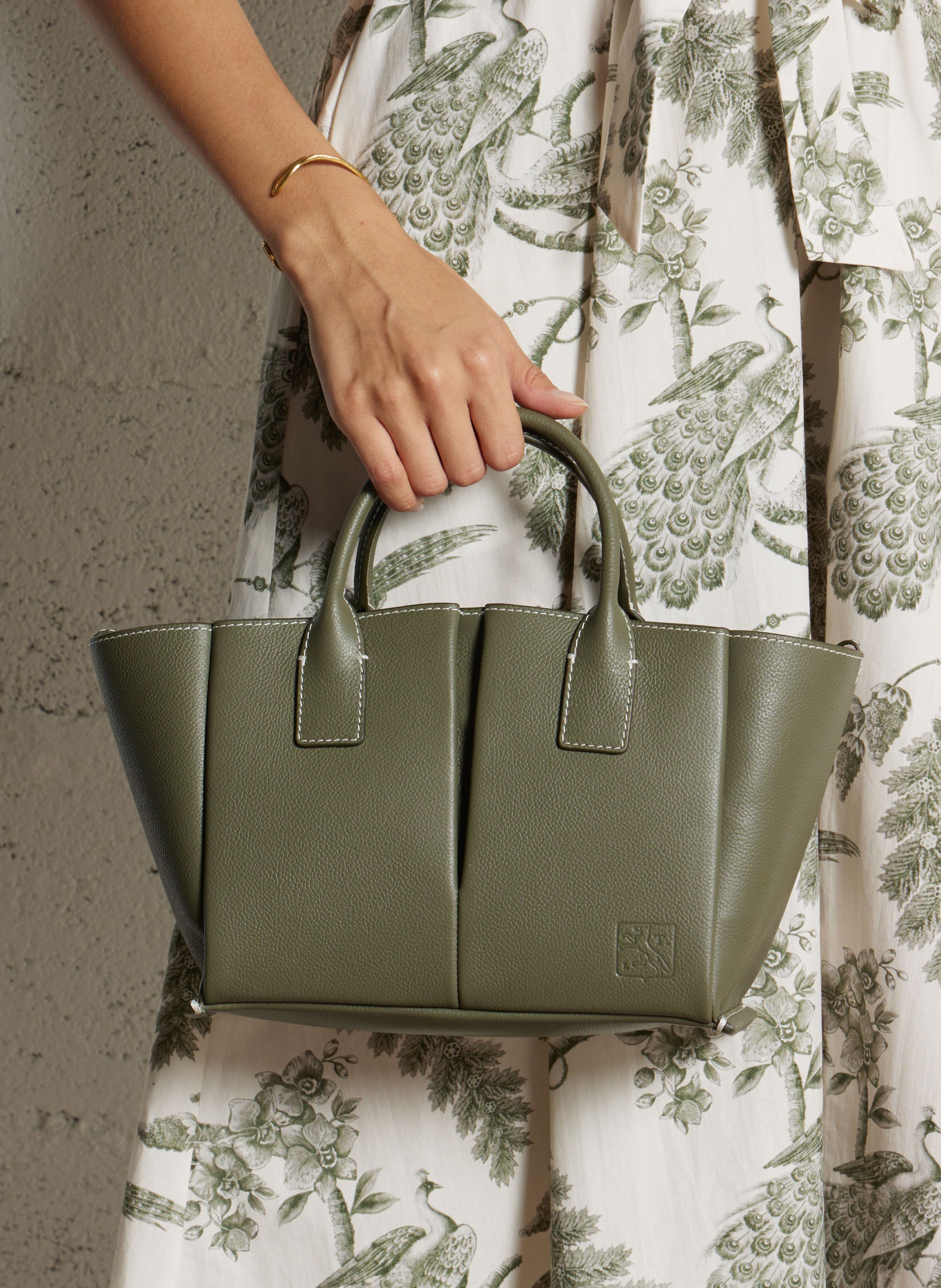 Sac porté main en cuir LE TANNEUR Vert