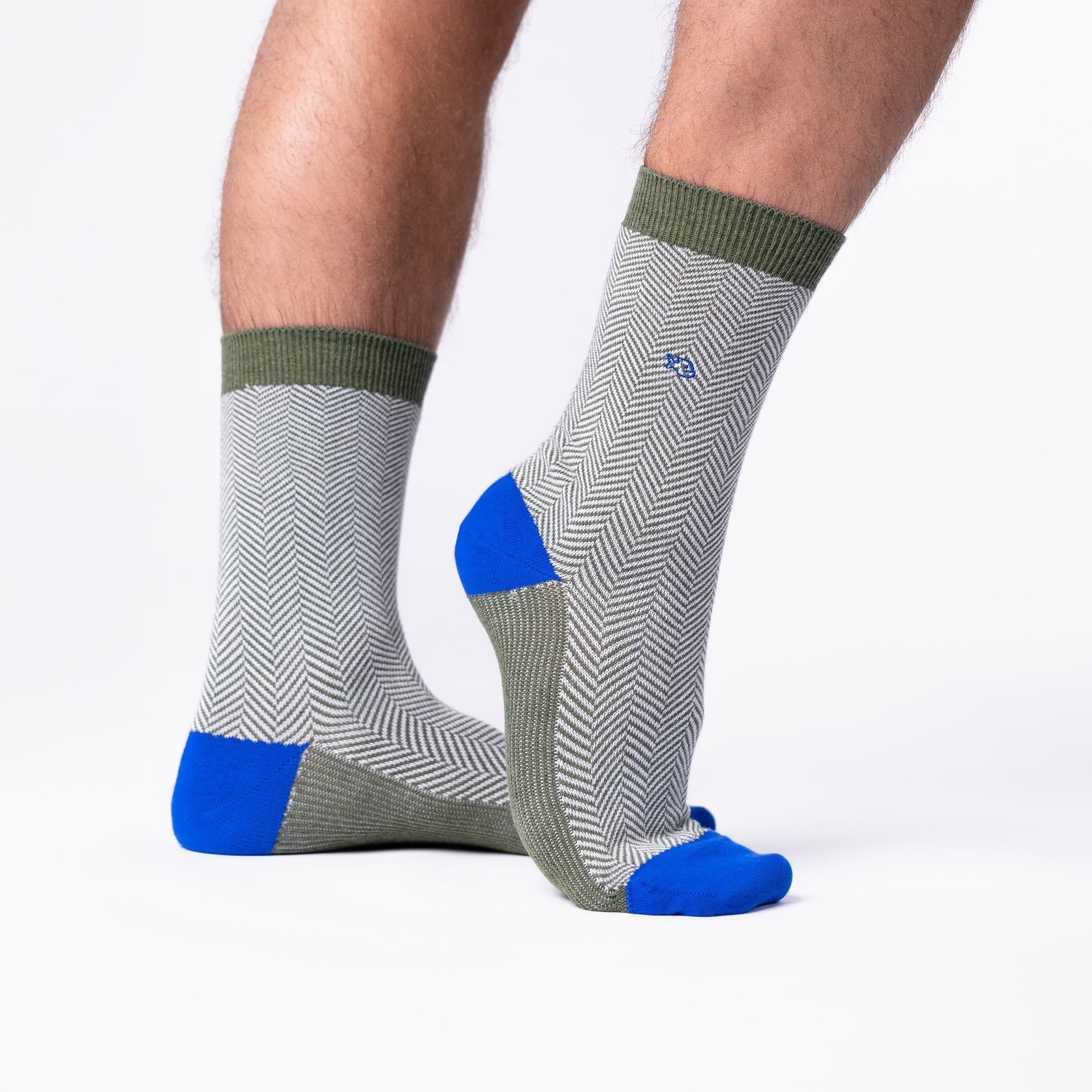 Combed cotton herringbone socks BILLYBELT Khaki